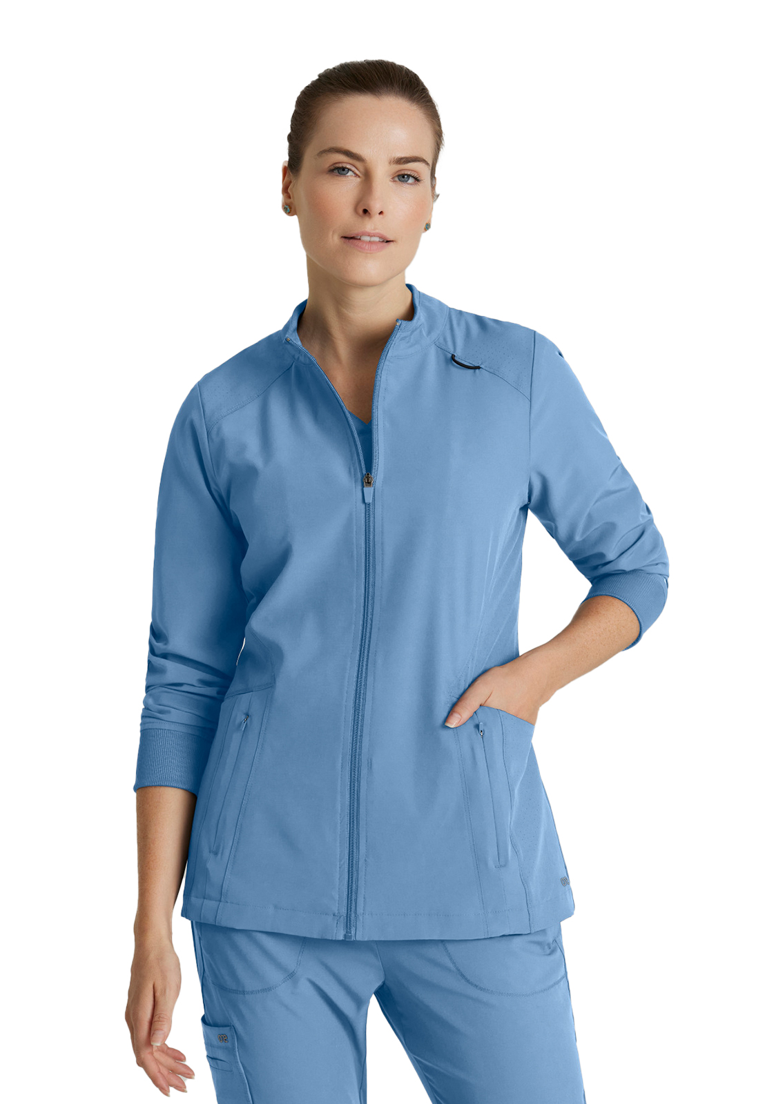 Barco One - Women's Four-Pocket Zip-Up Venture Warm-Up Scrub Jacket 3