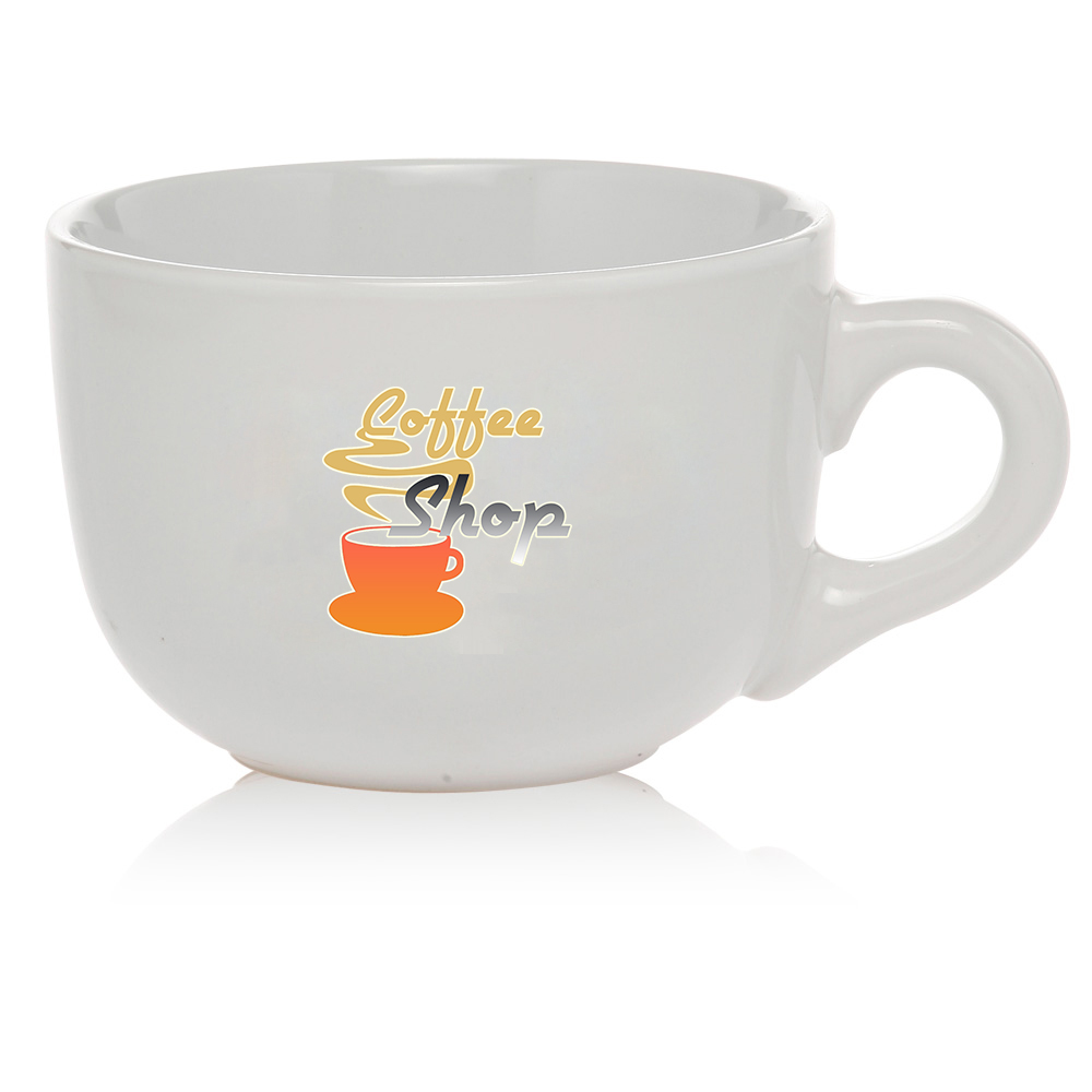 18 oz. Ceramic Cappuccino Mug - White 2