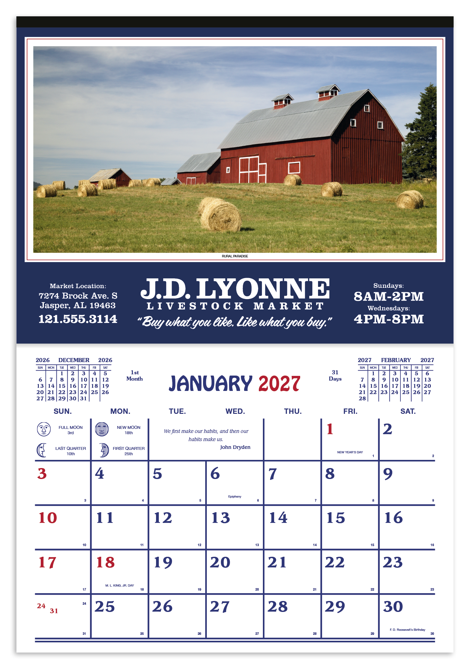 Skinner & Kennedy® Farm Calendar 39