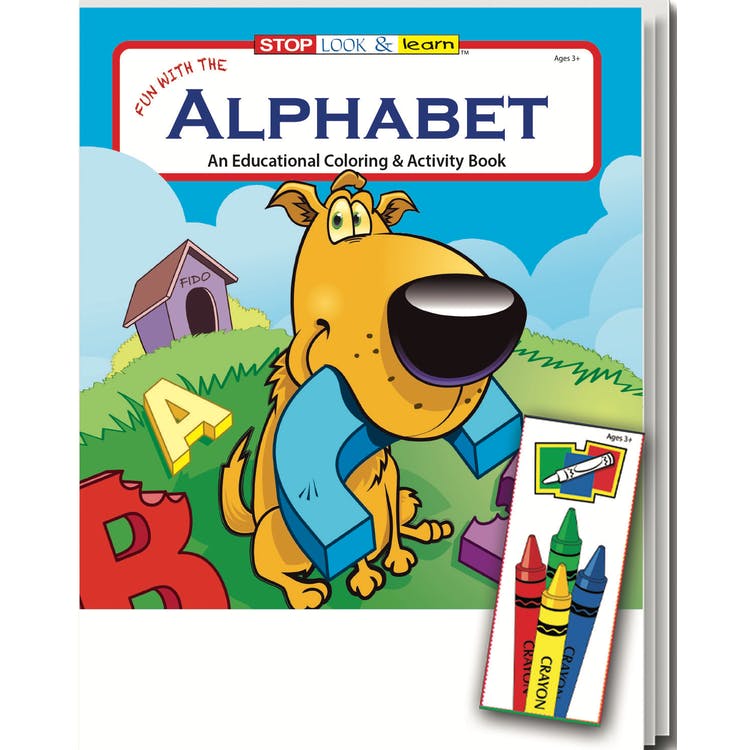 Fun with the Alphabet Coloring Book Sets - 4 Pack Crayons Ages 3-11 1