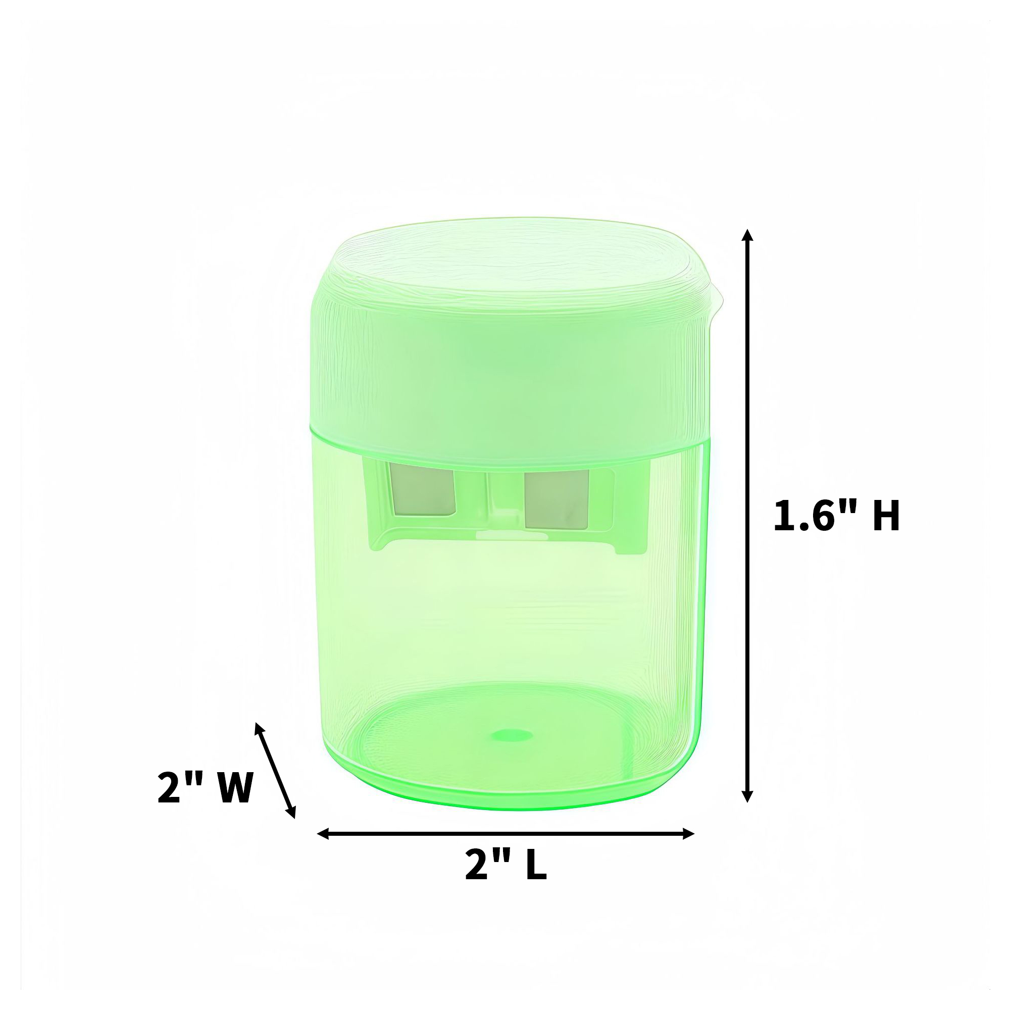 Double Hole Pencil Sharpener With Cover 2" Length X 2" Width X 1.6" Height 1