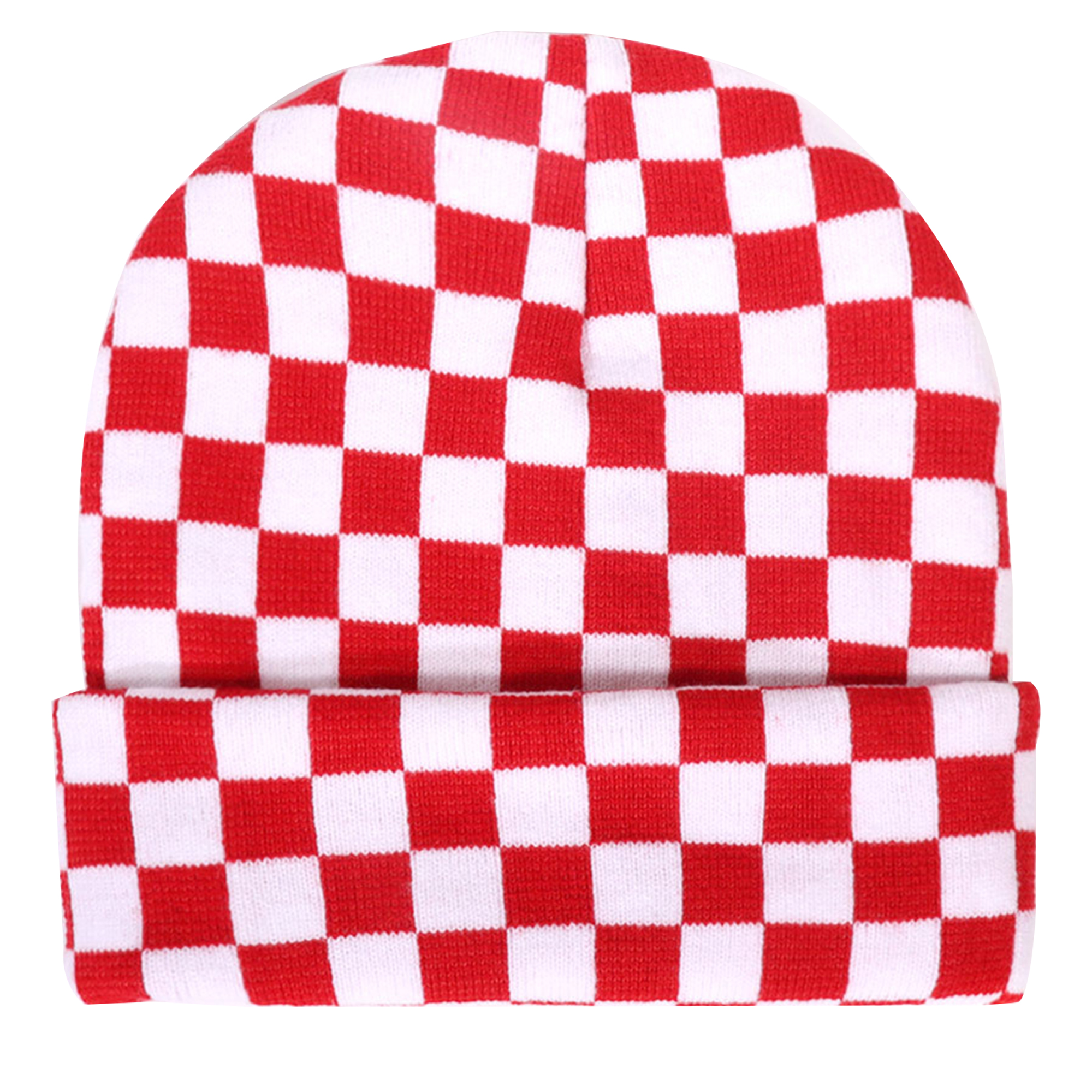 Checkered Pattern Knit Hat for Winter 7