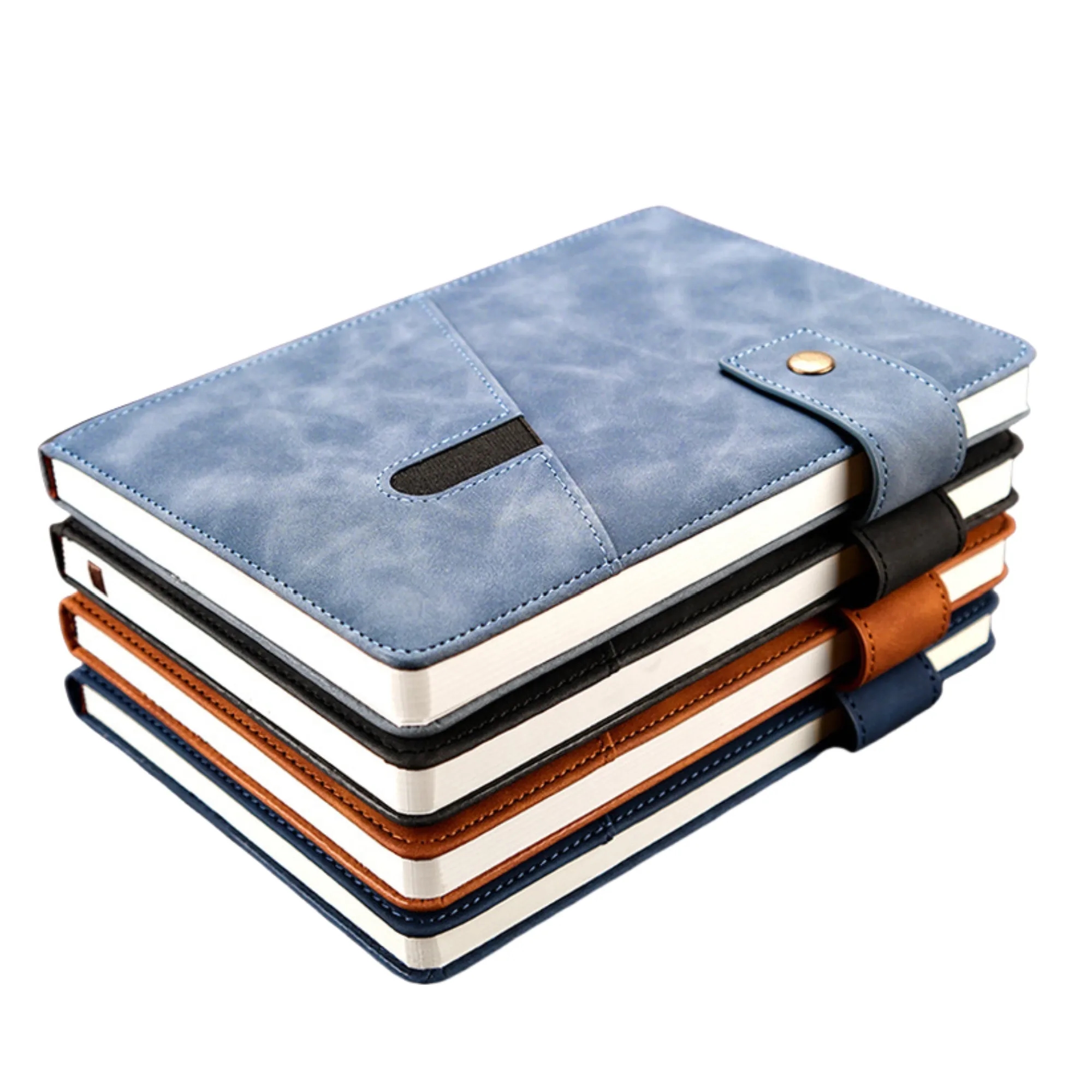 PU Leather Journal Notebook Meeting Record Book With Pocket 2
