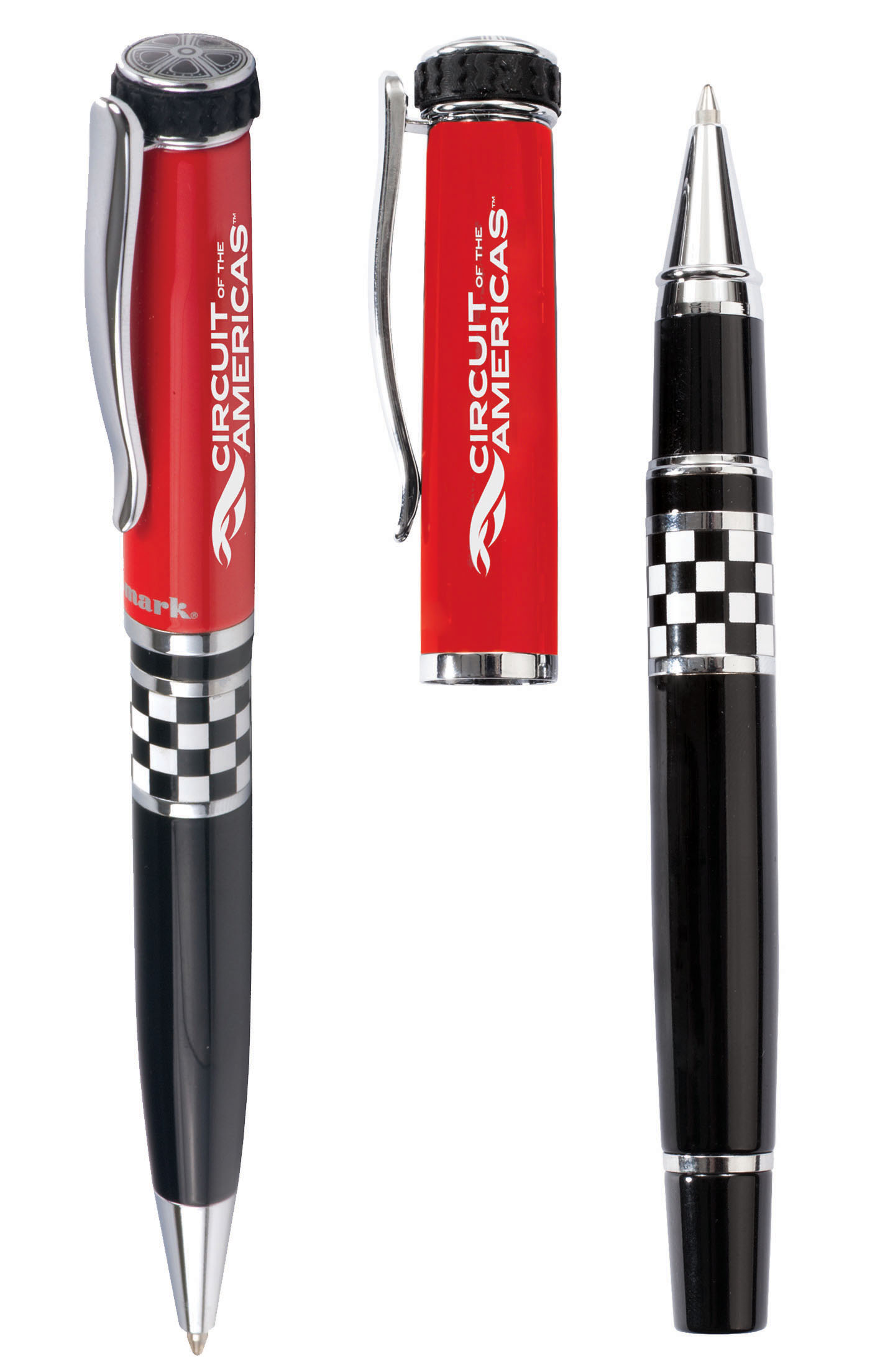 Itread Checkered Flag Wheeltop Ballpoint & Rollerball Set