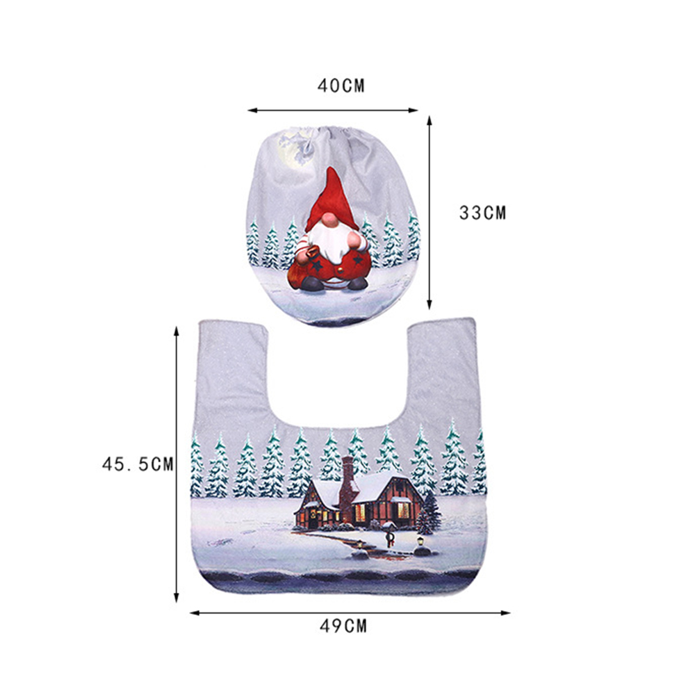 Christmas Rudolph Doll Toilet Seat Cover Set, promotional household item with logo imprint 4
