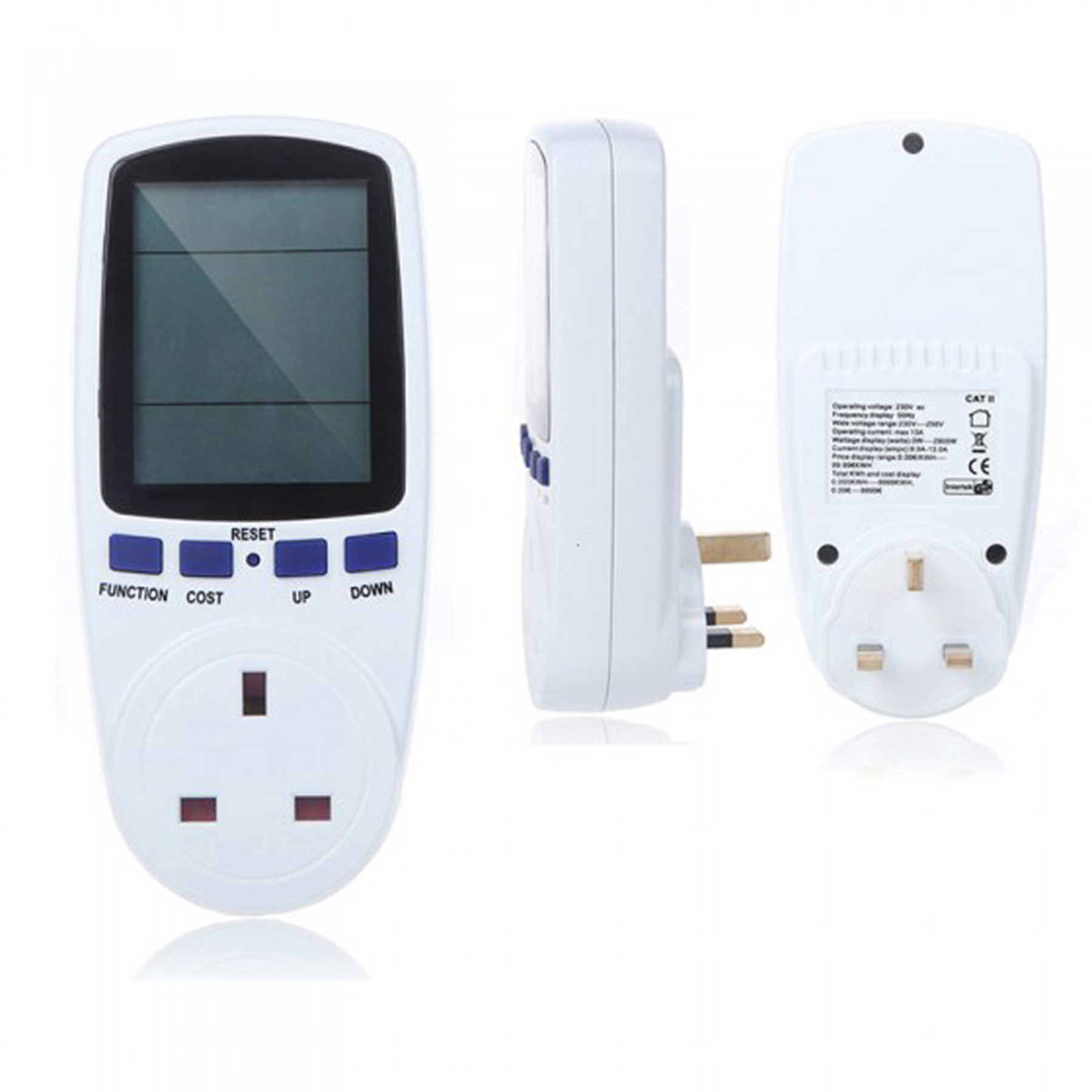 Electricity Monitor Plug Power Voltage Amps Meter 2