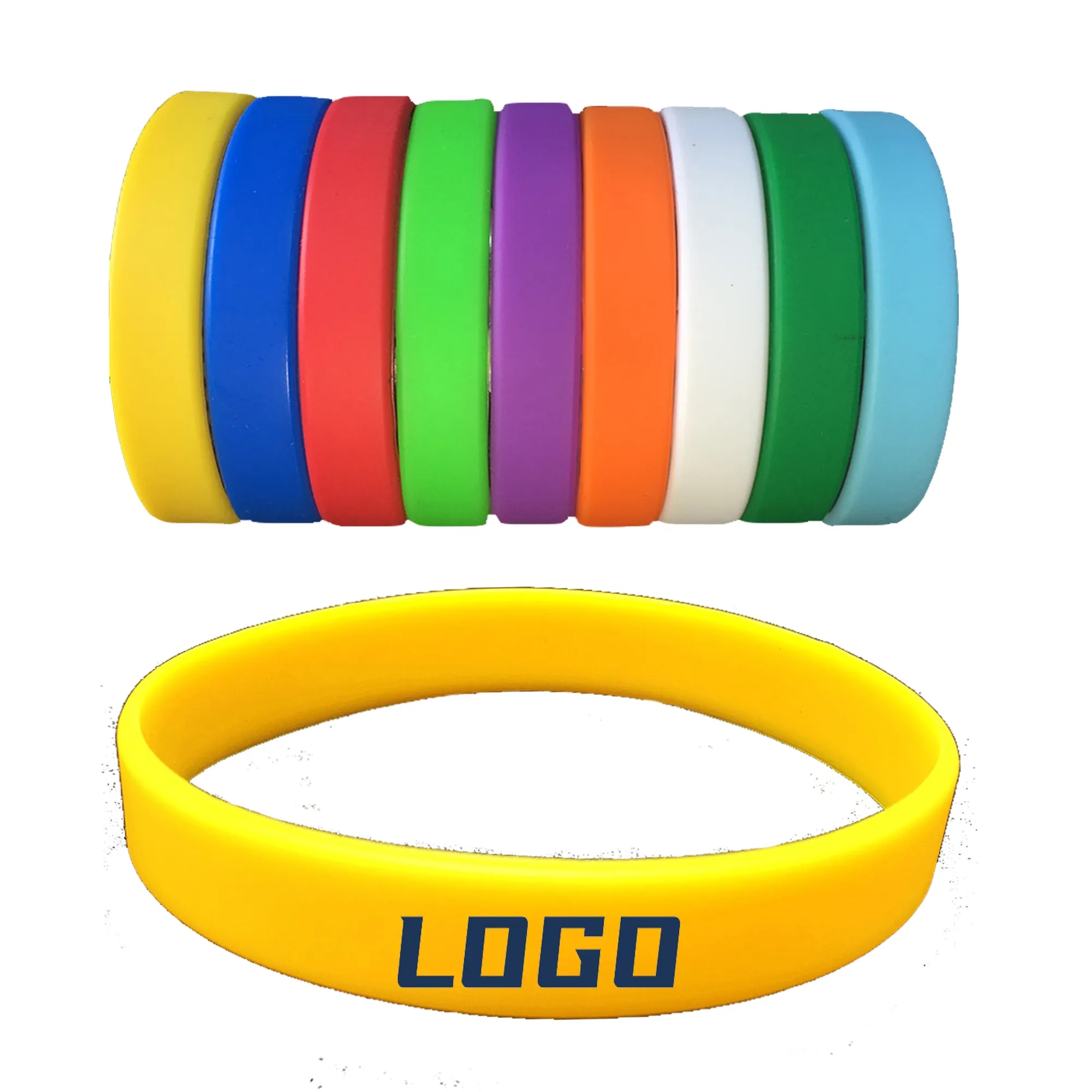 1/2" Wide Silicone Wristband MOQ100pcs