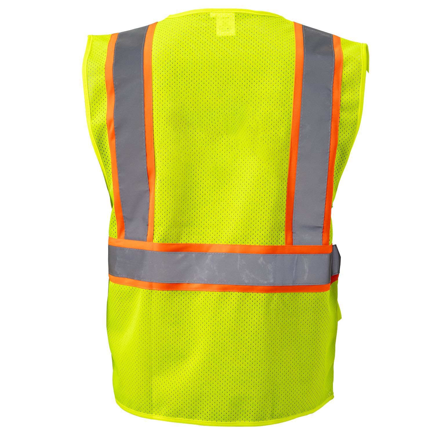 3.8 Oz. Polyester Class 2 Two Tone Reflective Tape Safety Vest With 4 Pockets 5