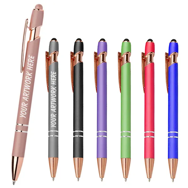 Ellipse Softy Rose Gold Metallic Pen with Stylus 2