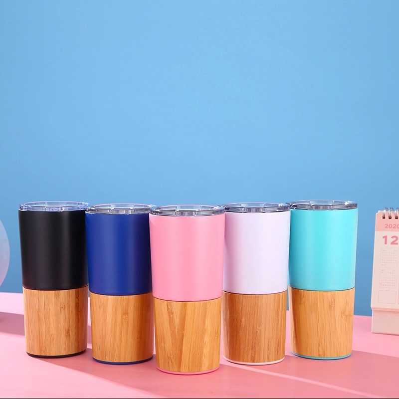 Custom 20 oz Insulated Bamboo Travel Tumbler With Lid 5