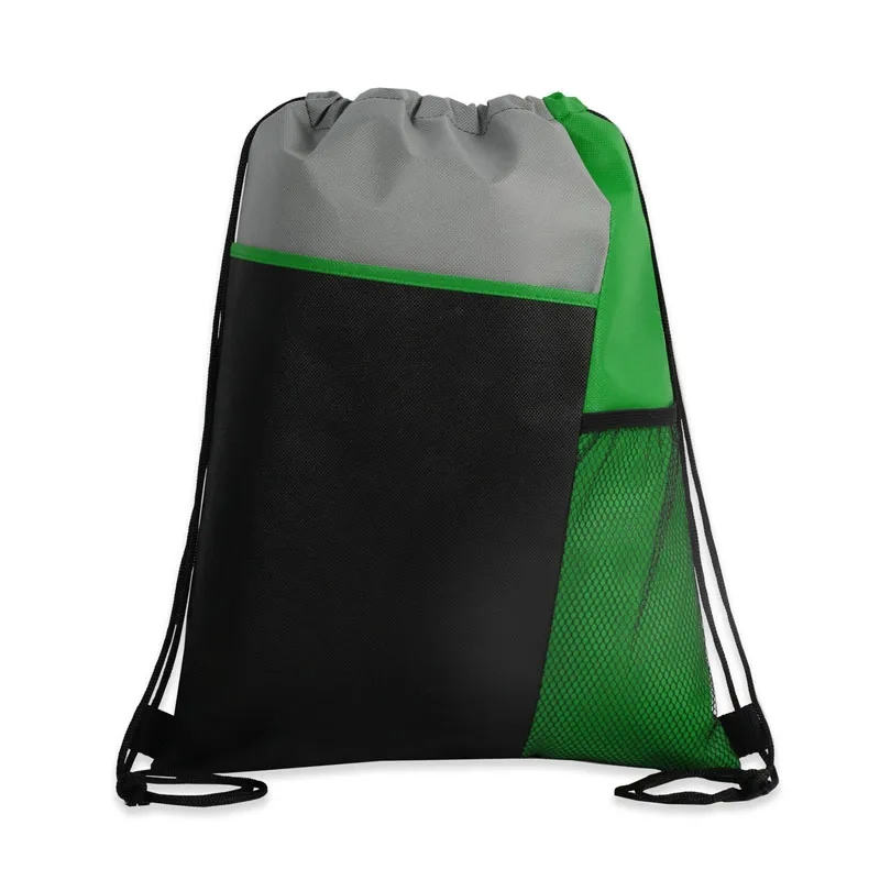Tri-Colored Mesh Pocket Drawstring Backpack 5