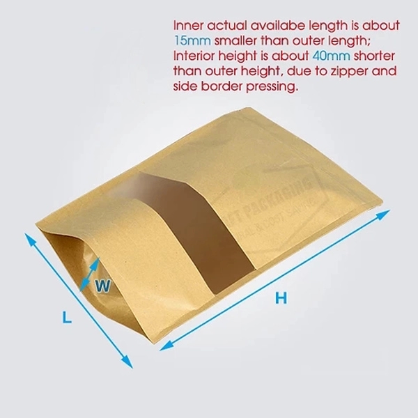 Custom Printed Zip Lock Kraft Stand Up Bags with Window 5