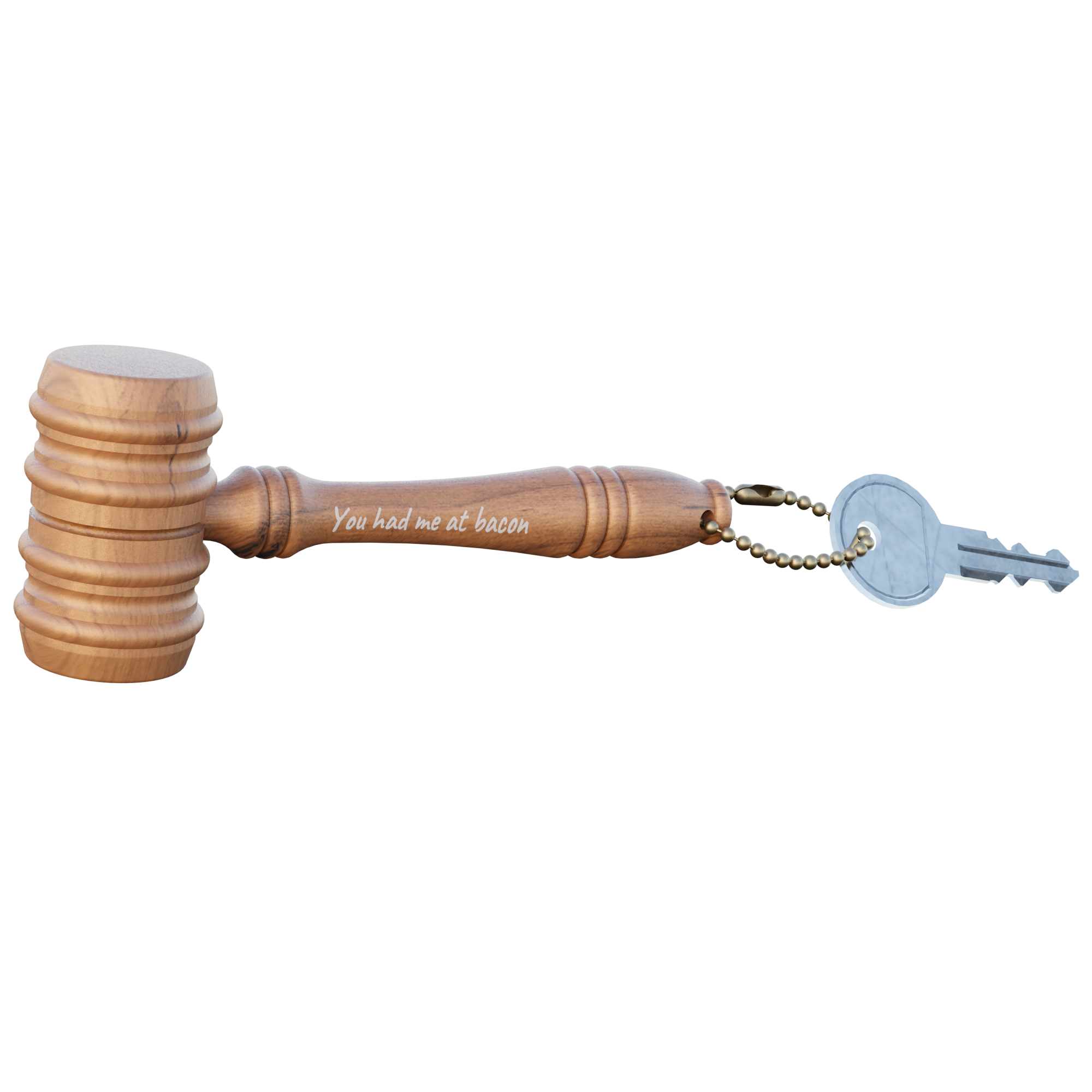 3-1/2" Mallet Style Gavel Keychain with imprint 1