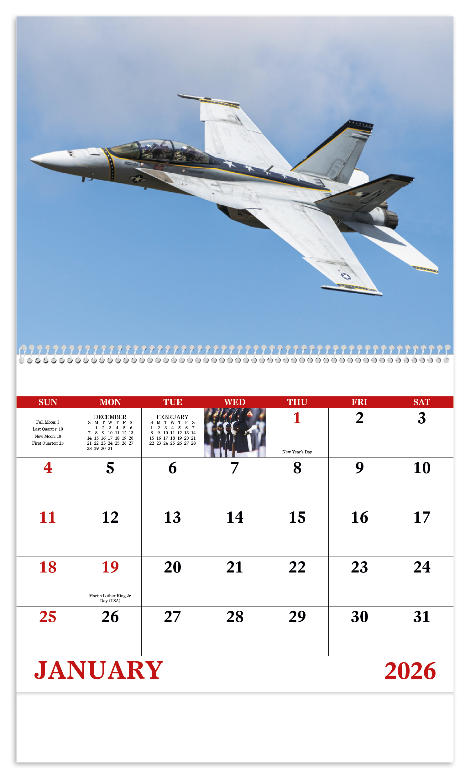 Good Value™ American Armed Forces - Spiral Calendar 22