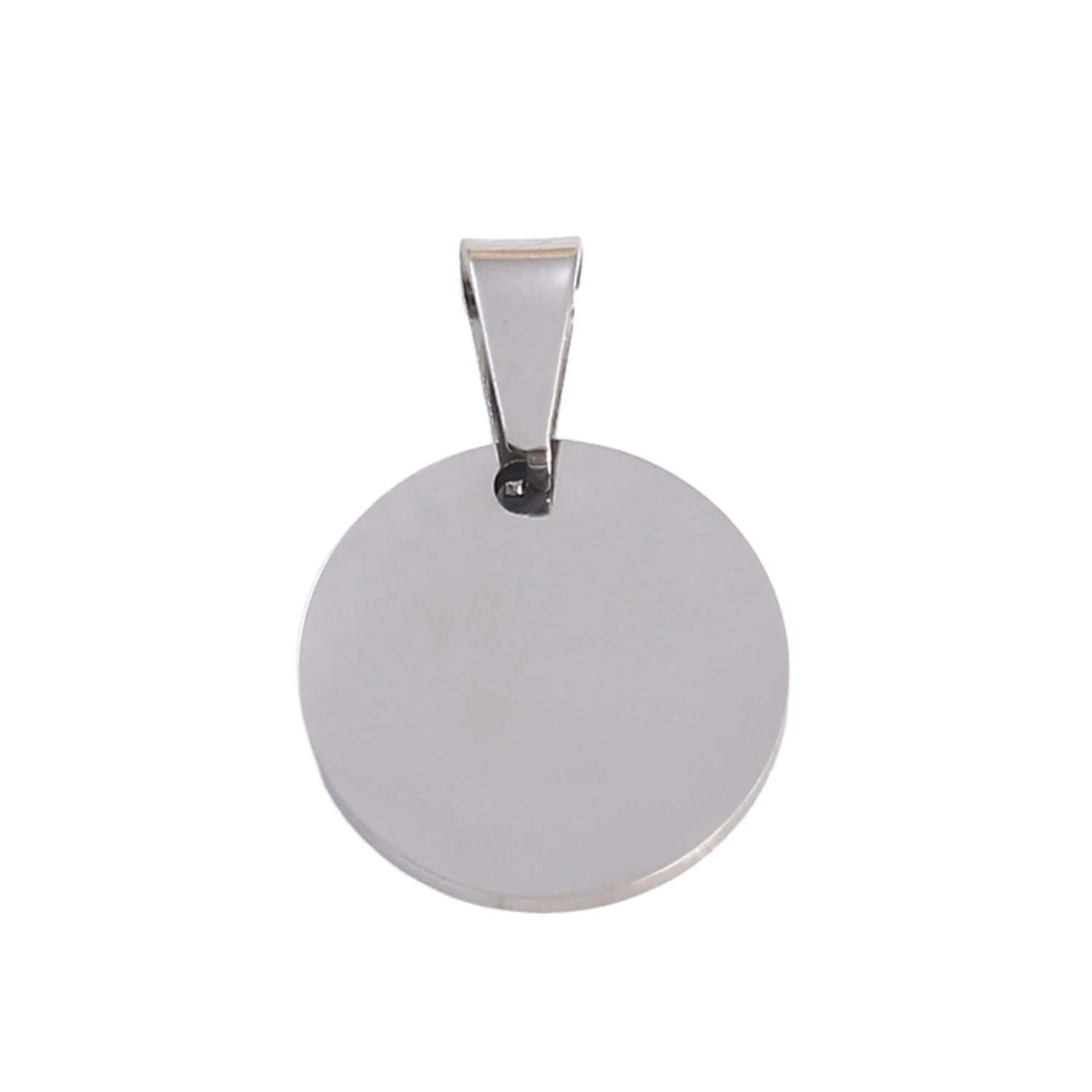 Silver Round Design Stainless Steel Pet Tag 2
