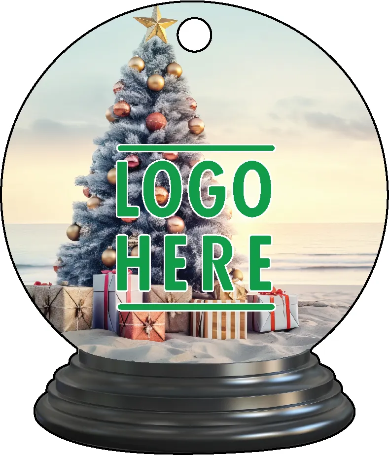 Full Color Acrylic Ornaments - Snow Globe with Beach