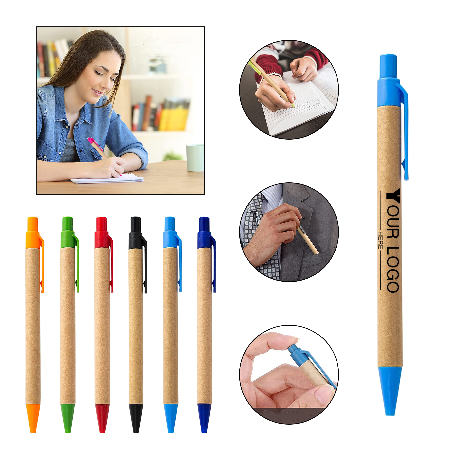 Kraft Paper Barrel Ballpoint Pen 1