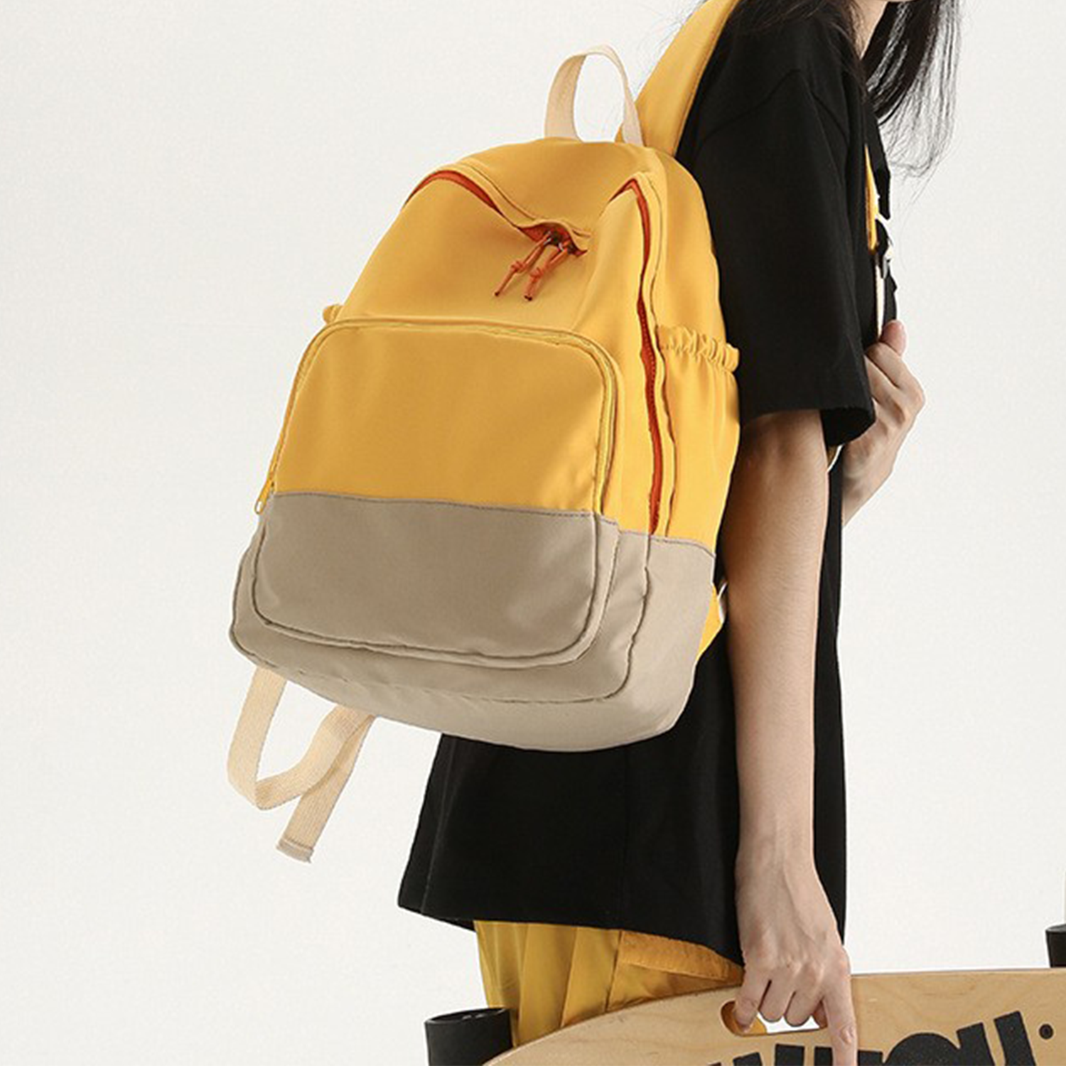 Large Capacity Nylon Fashion Backpack, custom backpack with logo imprint 8