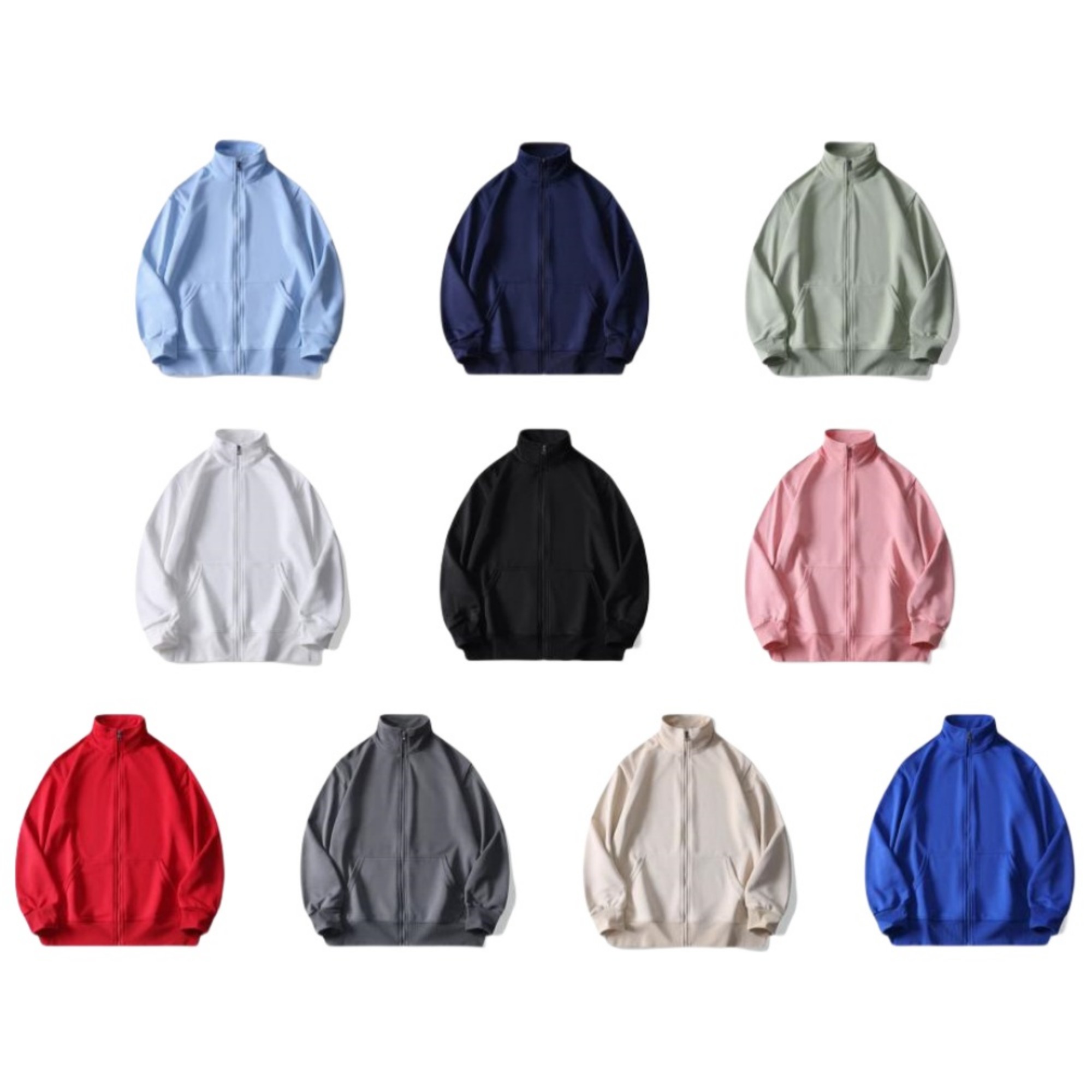 Solid Color Stand Collar Long Sleeve Sweatshirt, custom hoodie or sweatshirt with logo imprint 4