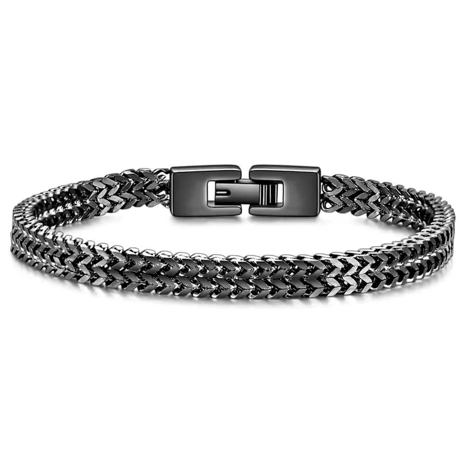 Men's Stainless Double Franco Chain Bracelet with Extension 3