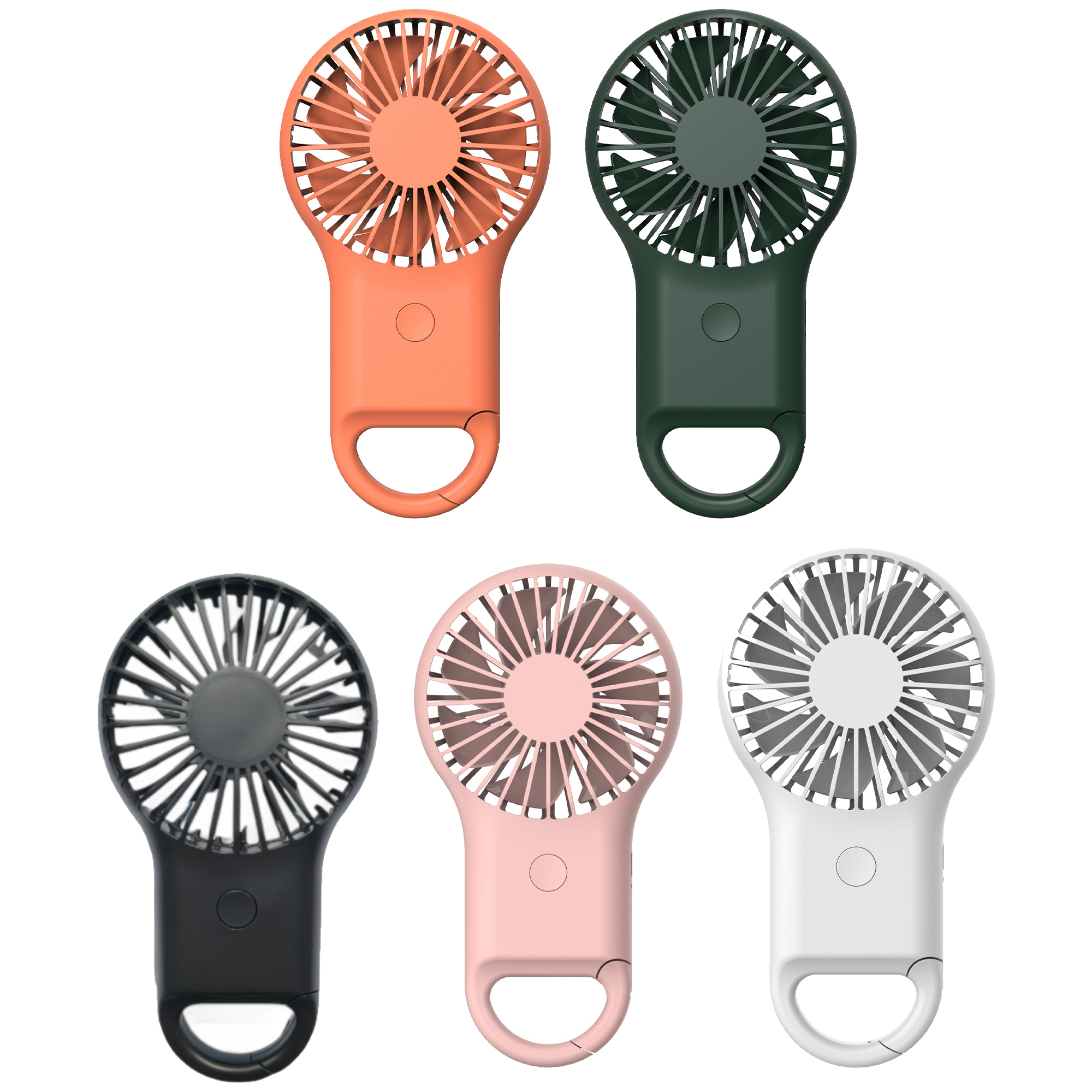MOQ30 Portable Hanging Mini Fan with LED and Carabiner 1