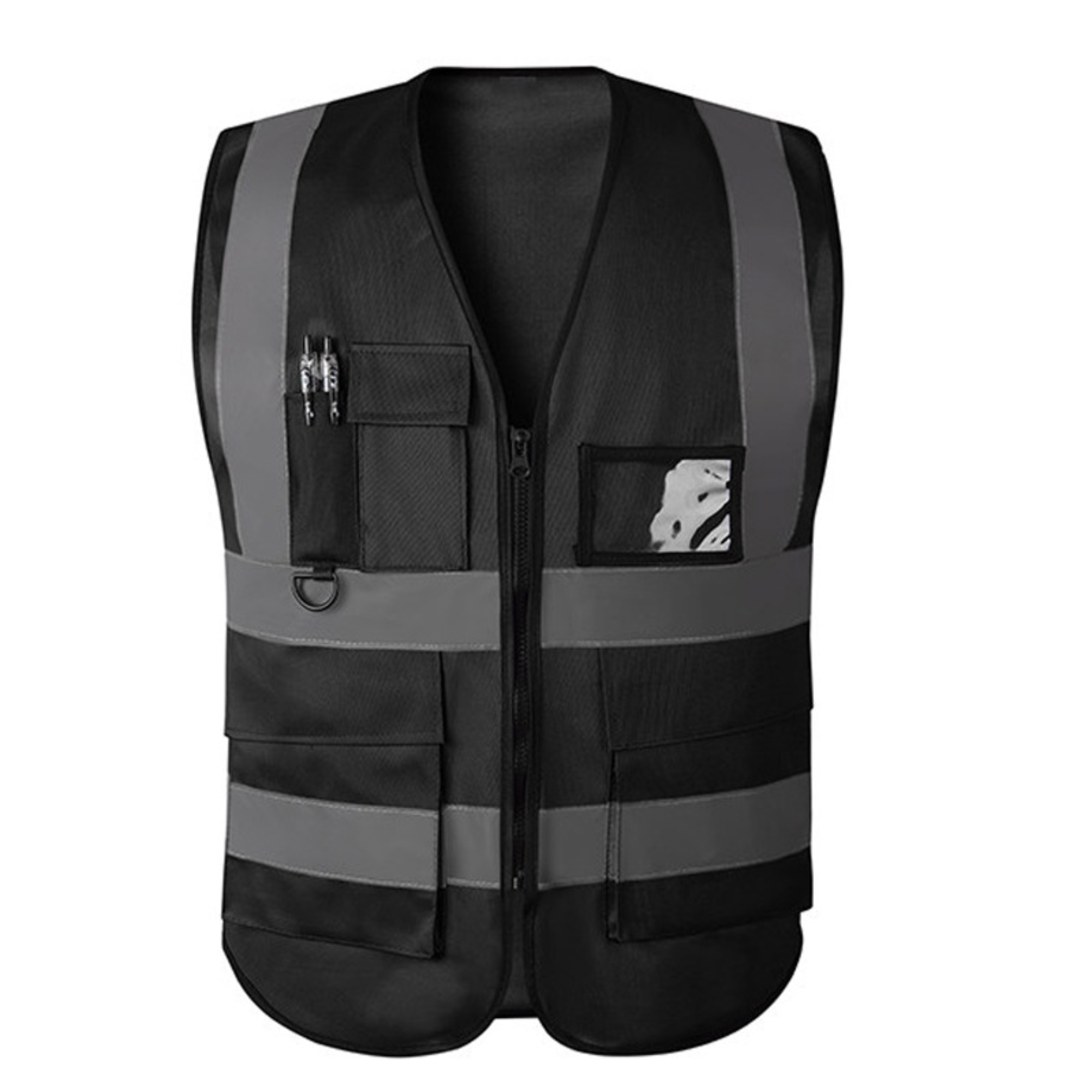 Zippered Utility Vest With Reflective Panels 10