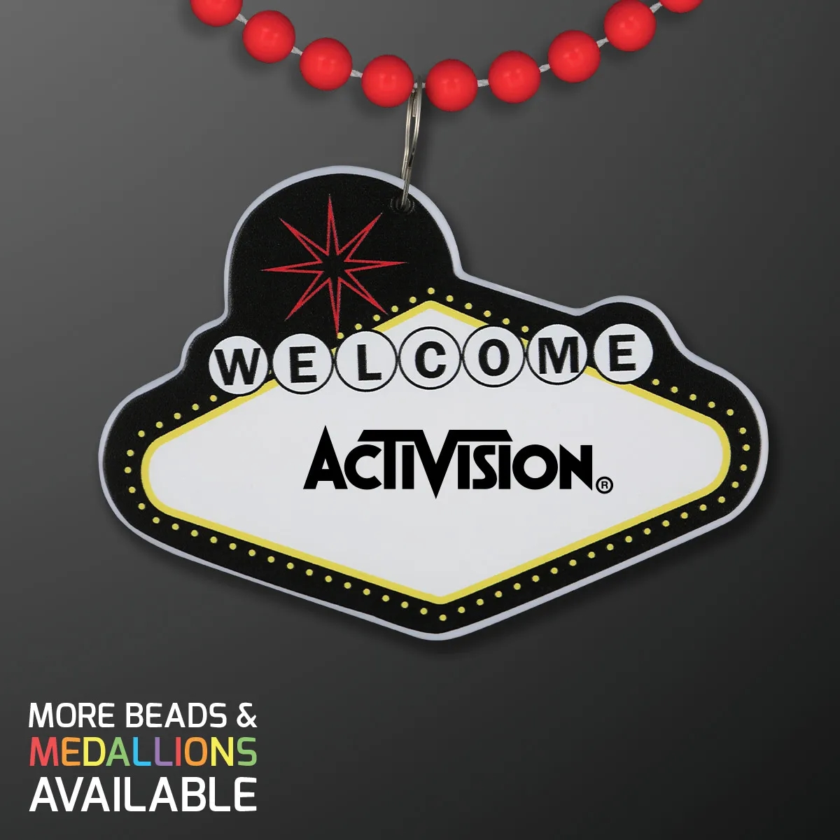 Imprinted Vegas Sign with Beaded Necklace 13