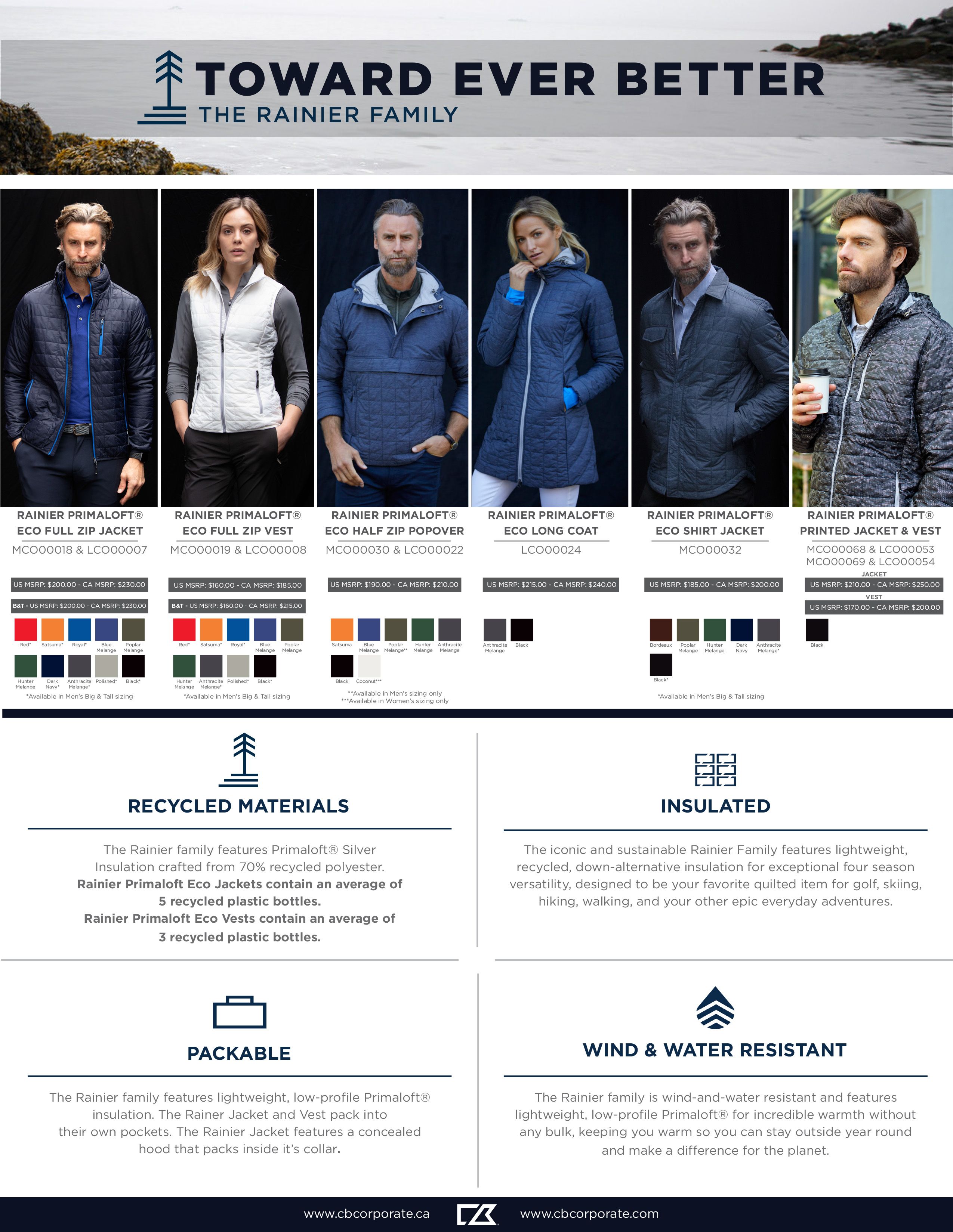 Cutter & Buck Rainier Recycled Insulated Puffer Womens Full Zip Vest 74