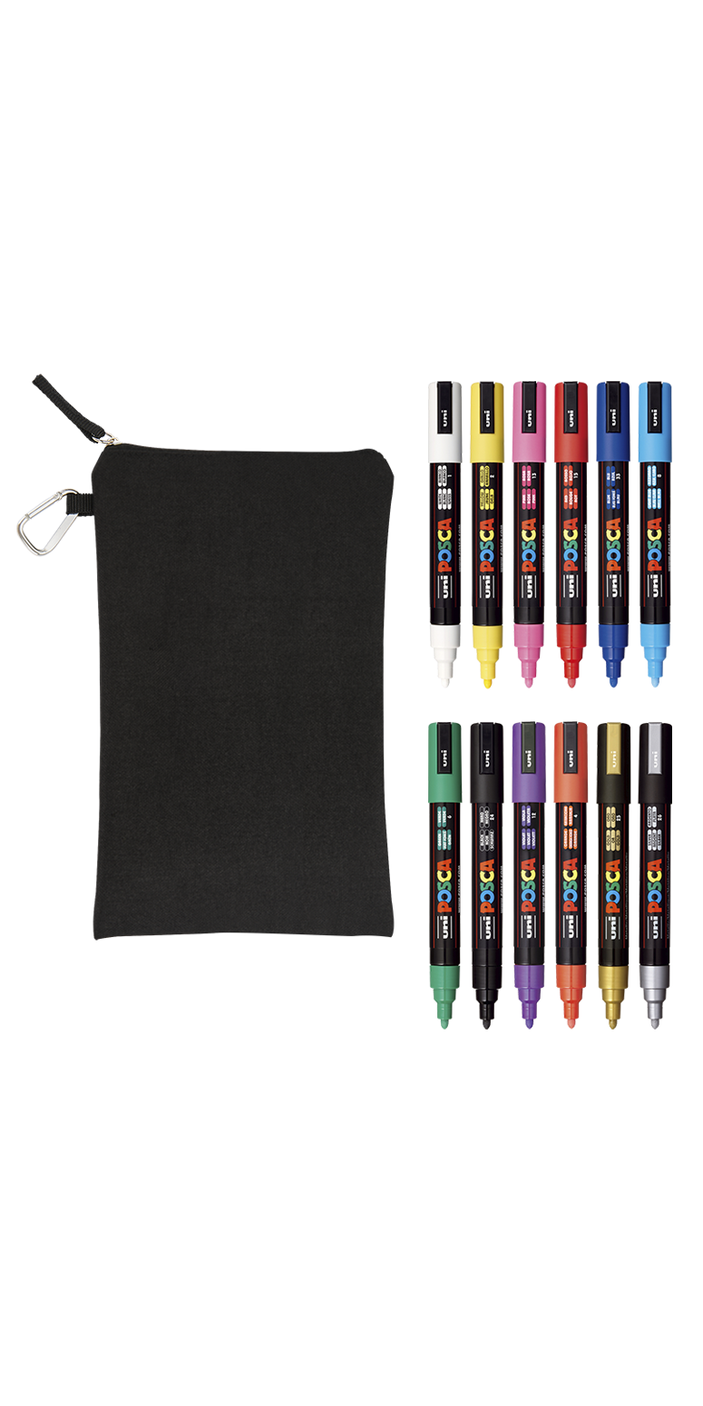 POSCA 12 Piece Basic Marker Set with Bag 35