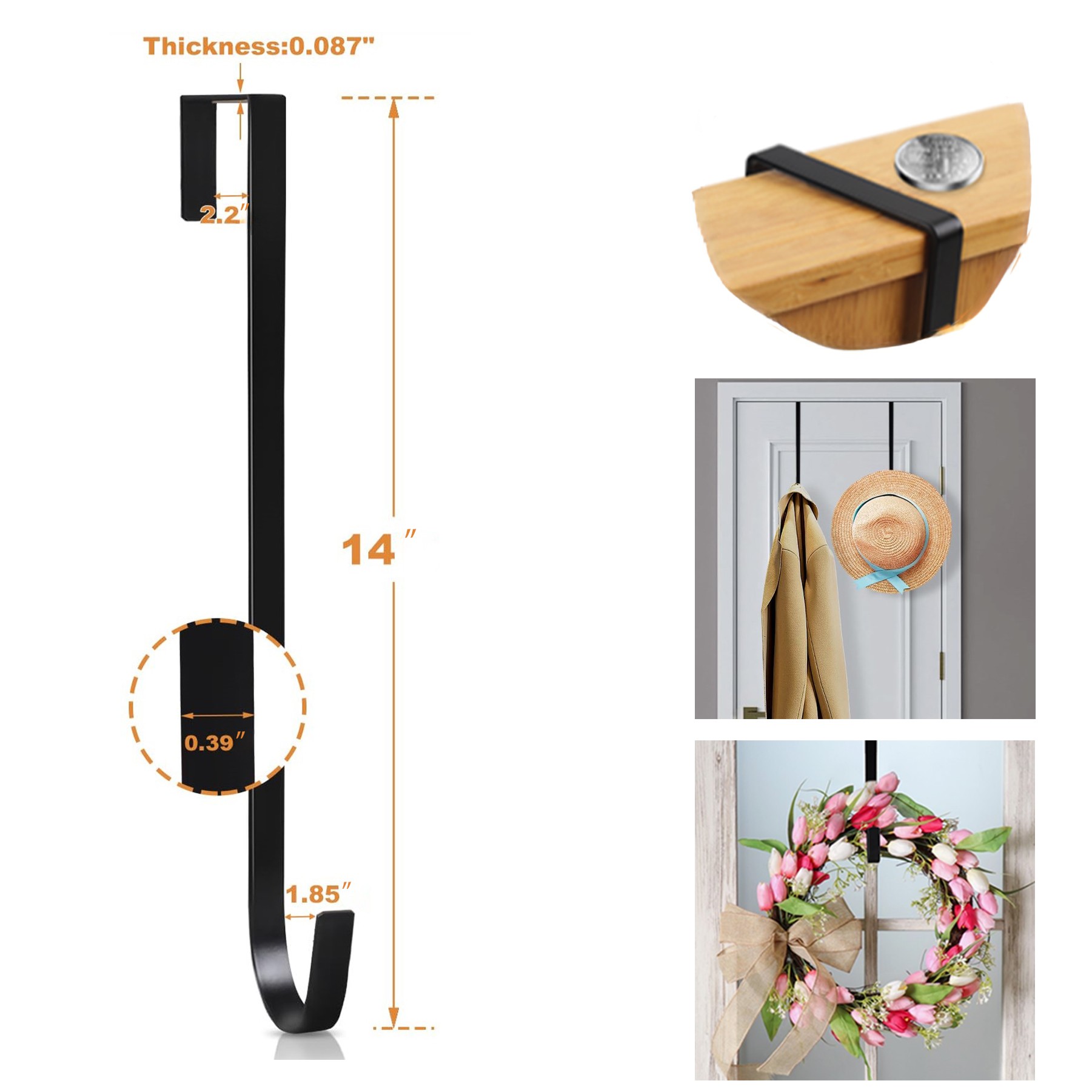 14" Wreath Hangers for Front Door 3