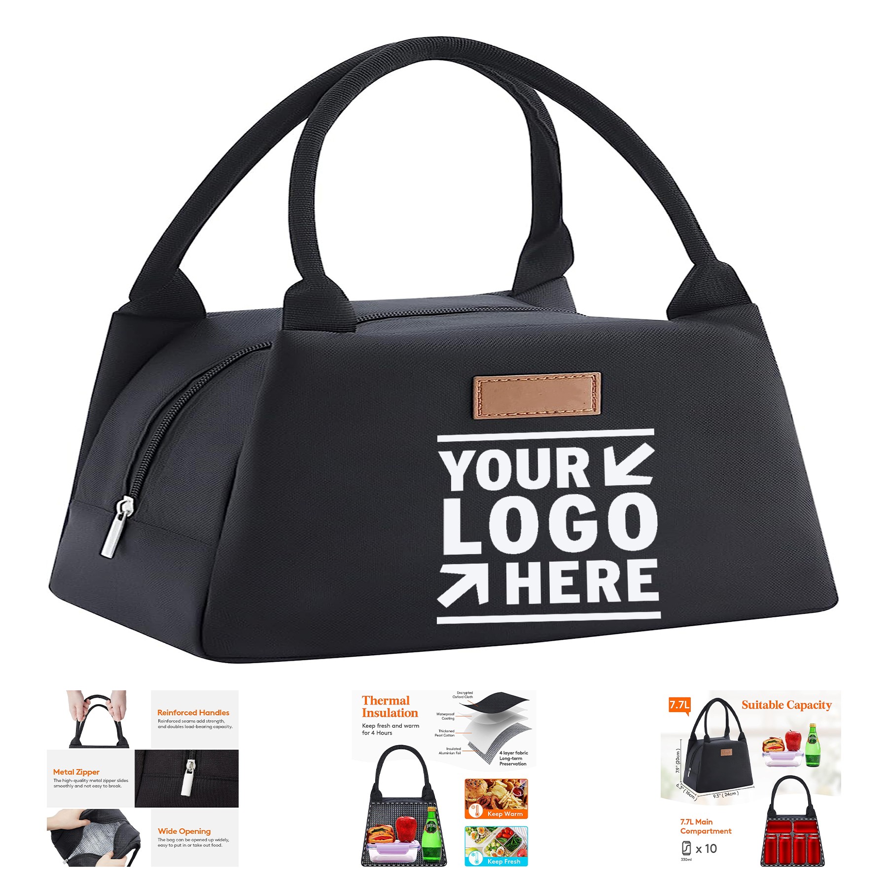 Women Men Medium Reusable Insulated Travel Lunch Box Tote Bag 1