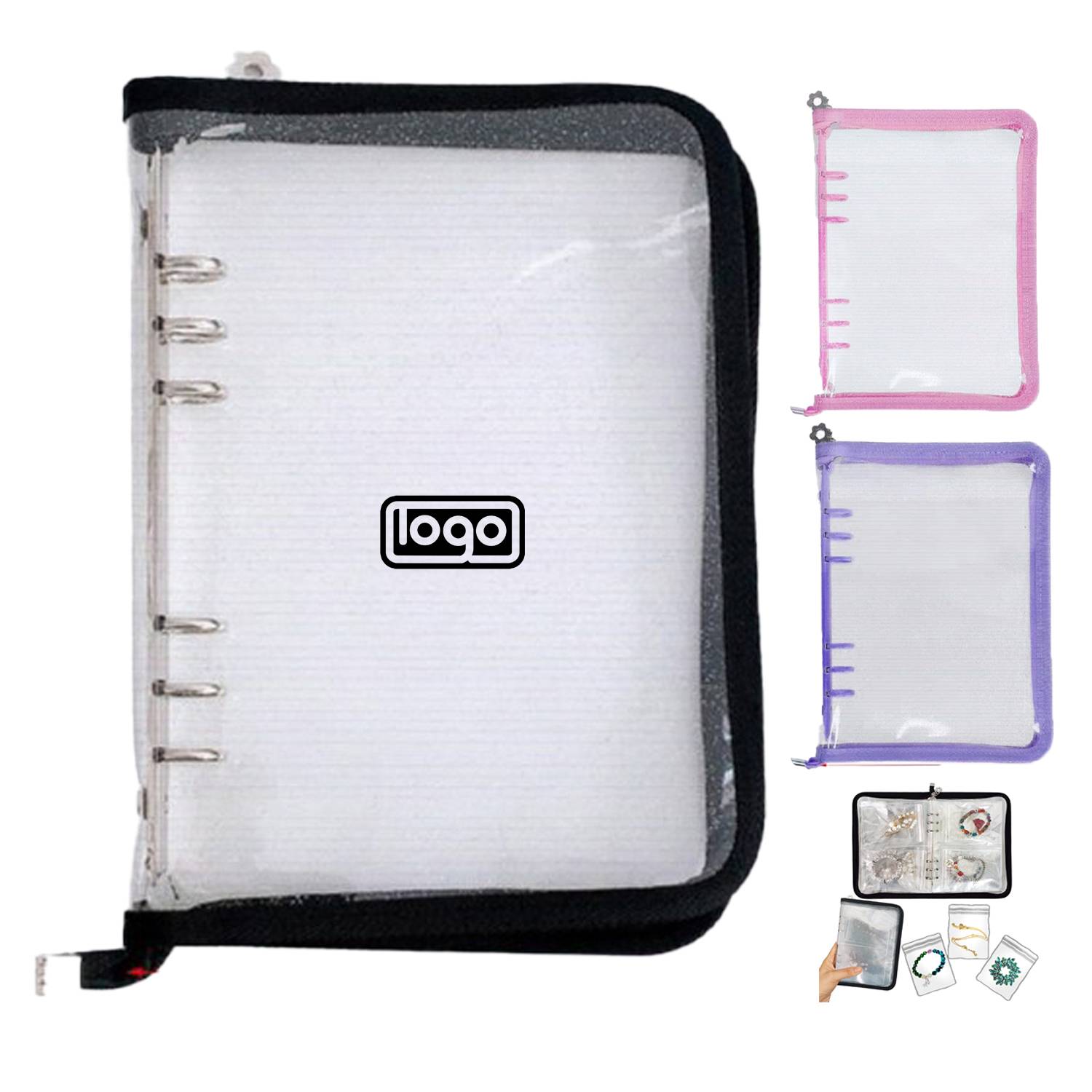 48 Grid Dust-Proof PVC Jewelry Organizer Bag w/ Zipper 7