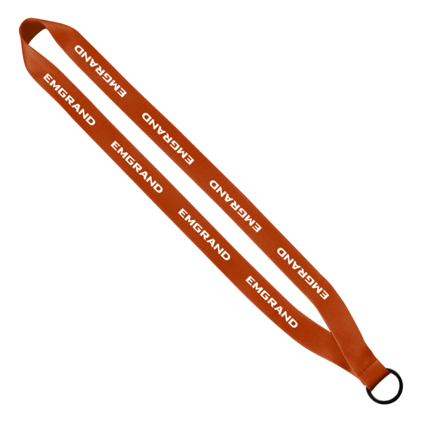 3/4" Polyester Lanyard with Sewn Silver Metal Split-Ring 178