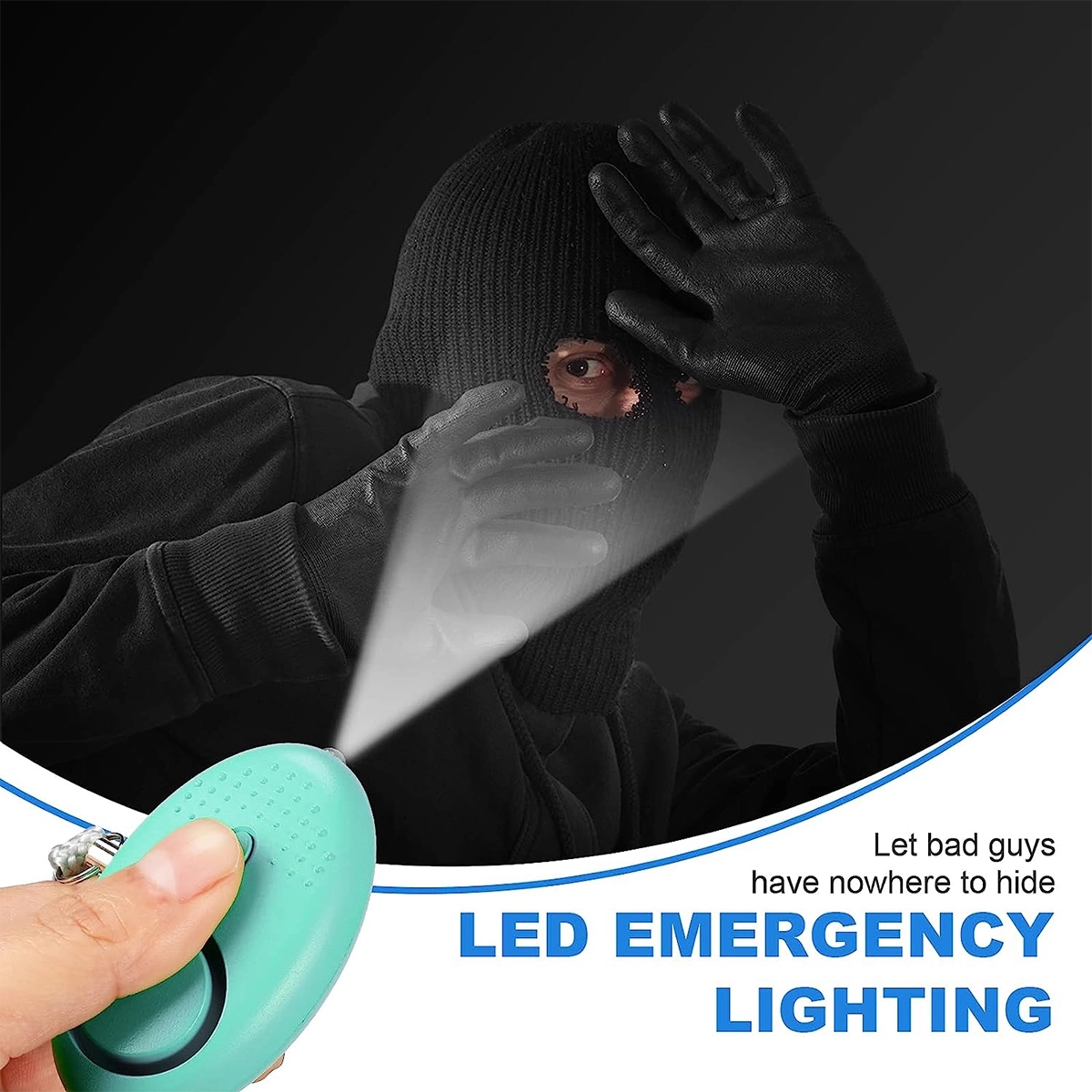 Custom LED Light Emergency Self-Defense Alarm Keychain 3