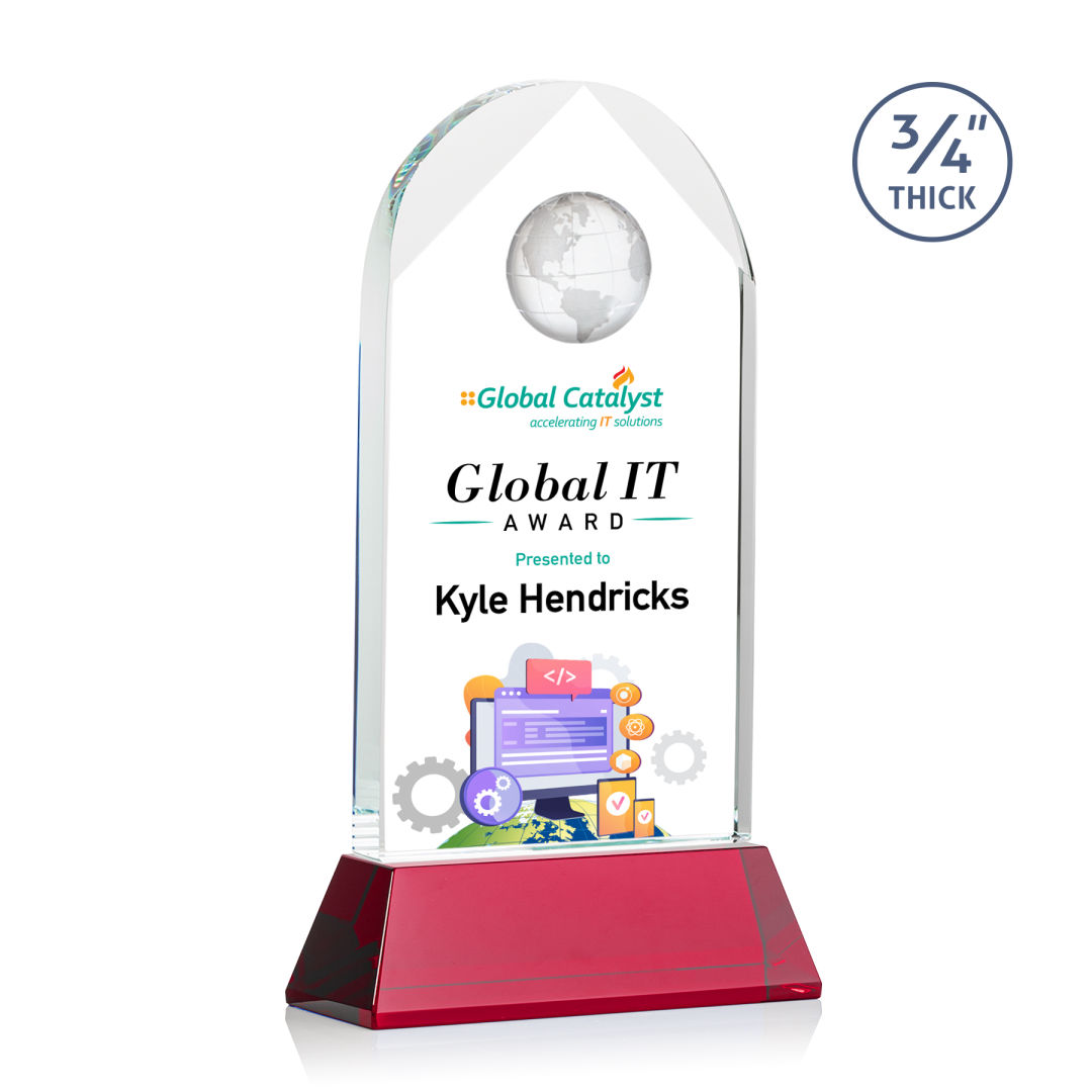 Blake Globe VividPrint™ Award on Newhaven - Red 2