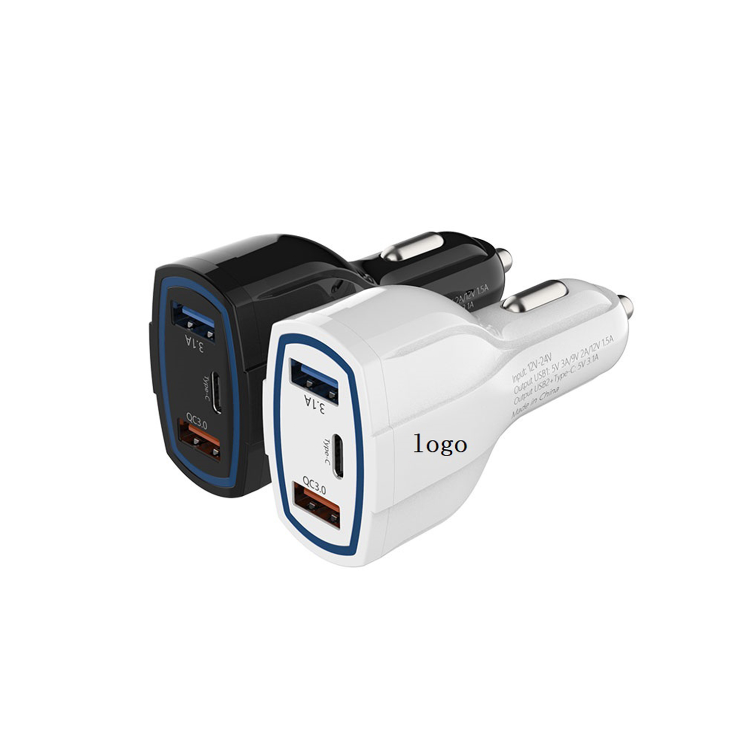 3 Ports USB + Type-C Car Charger, 35W 8