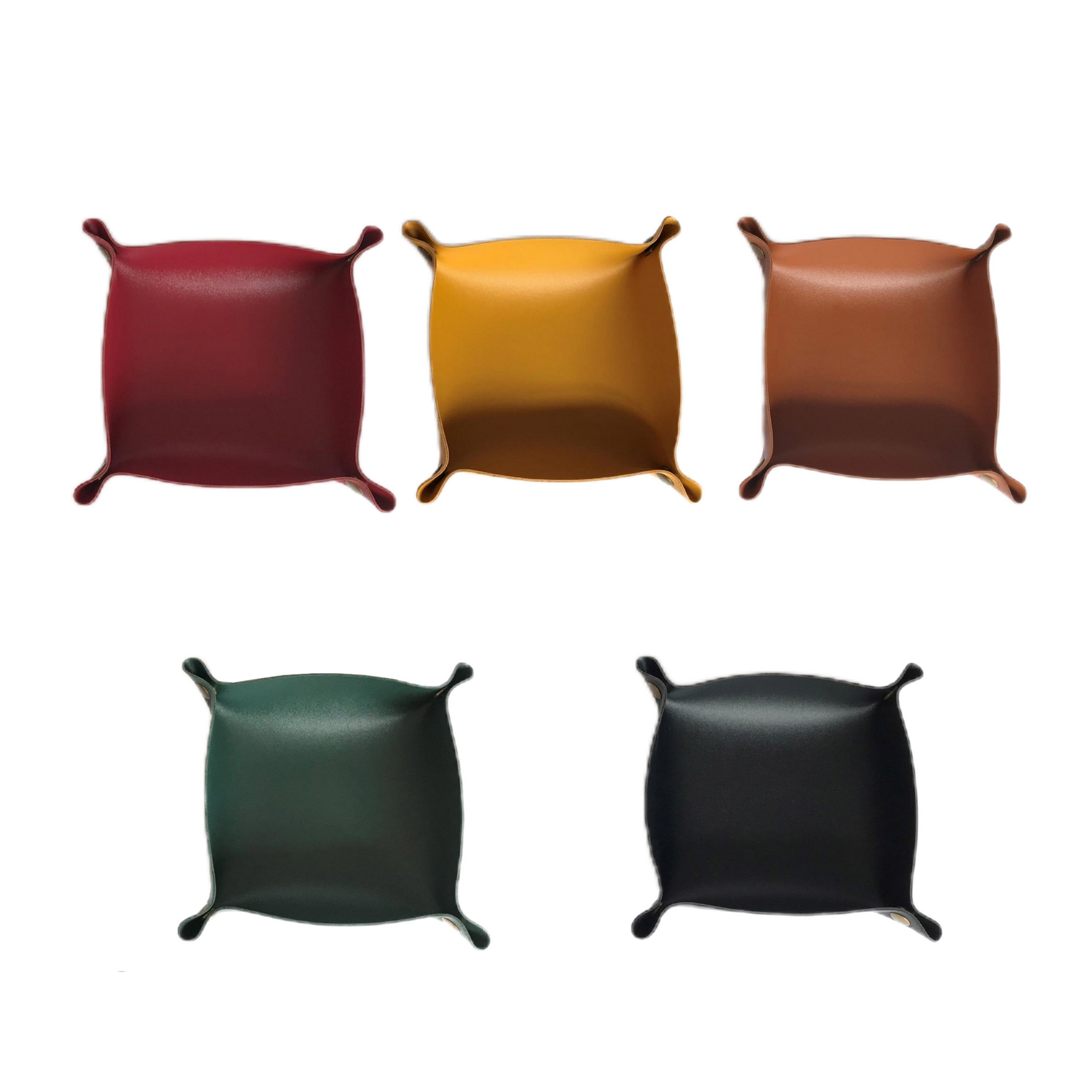5.9'' x 5.9'' Foldable Leather Valet Tray 4
