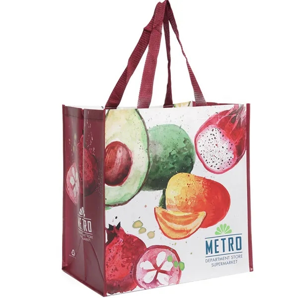 Promotional 100% RPET Laminated Grocery Tote Bags 10