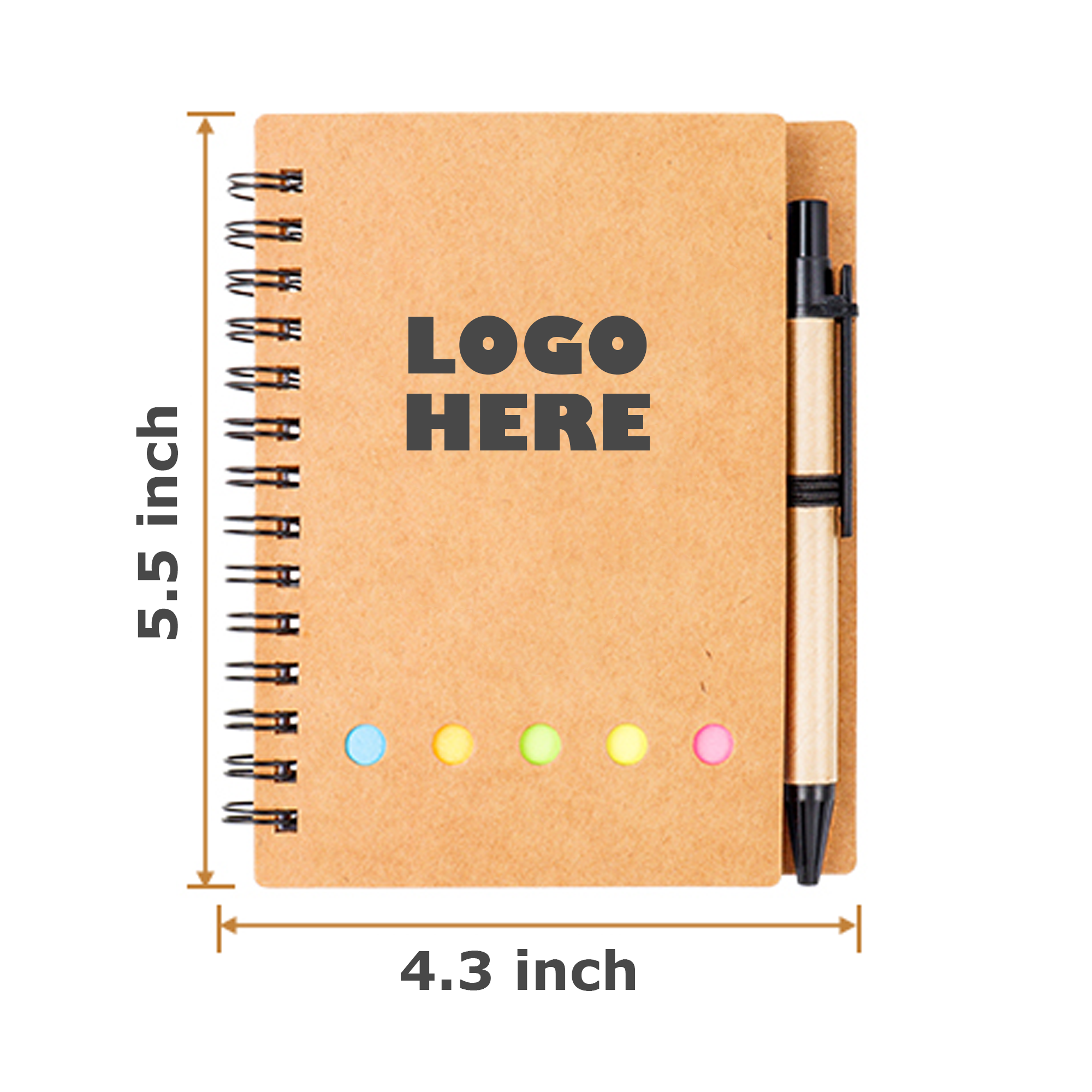 A6 Spiral Notebook With Sticky Notes And Pen 2