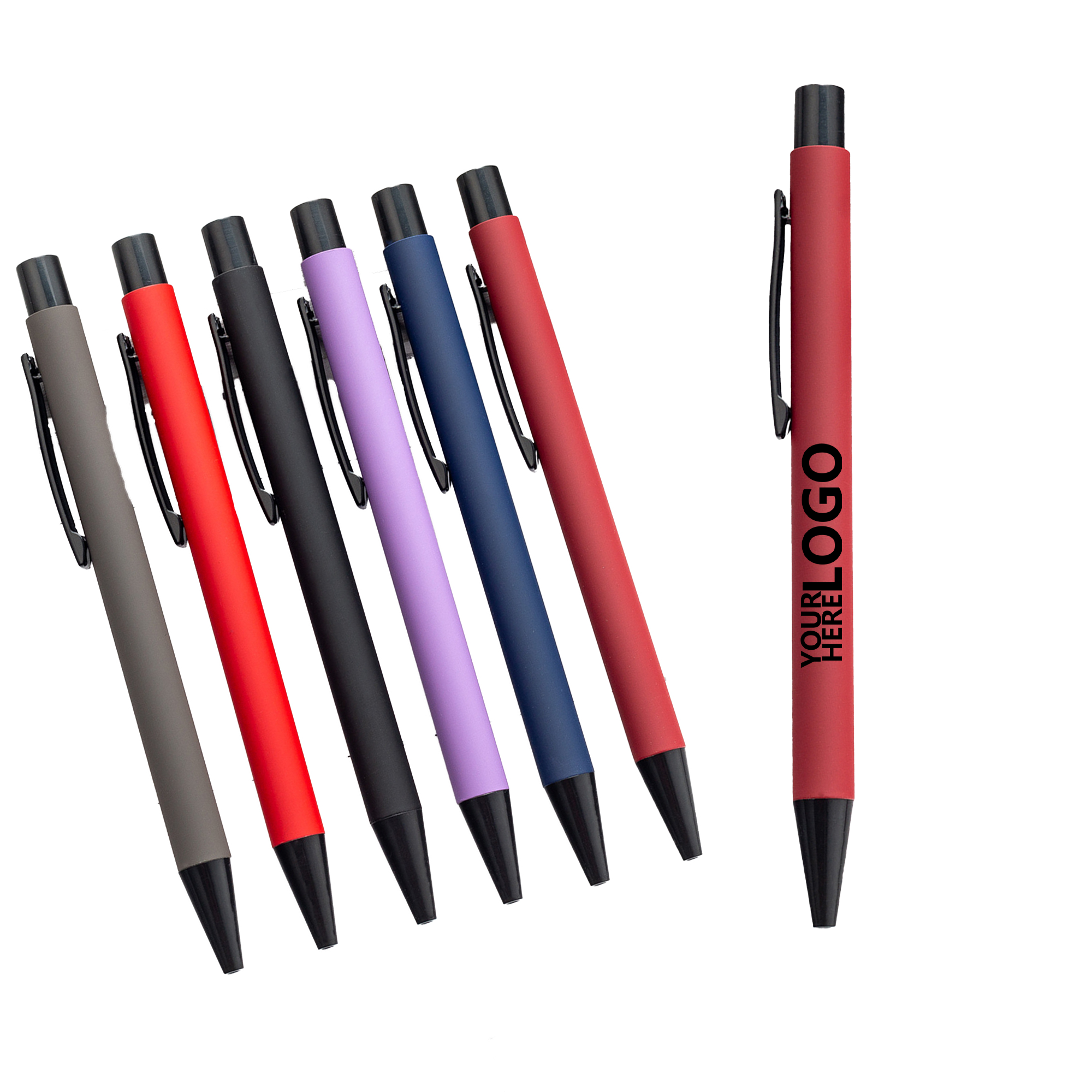 Spray-coated Aluminum Barrel Retractable Ballpoint Pen 2