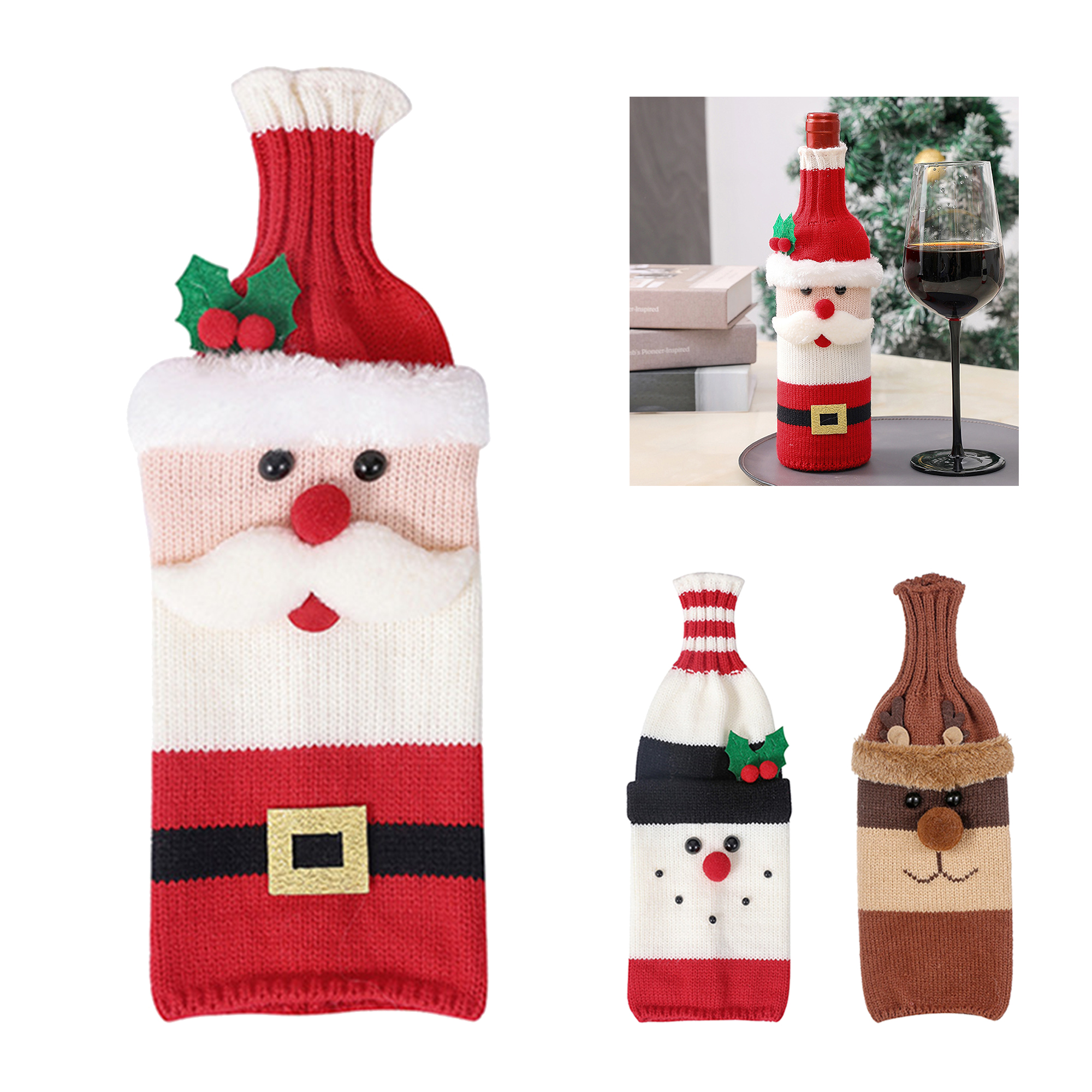 Christmas Knit Bottle Sleeve, custom koozie with logo imprint 2