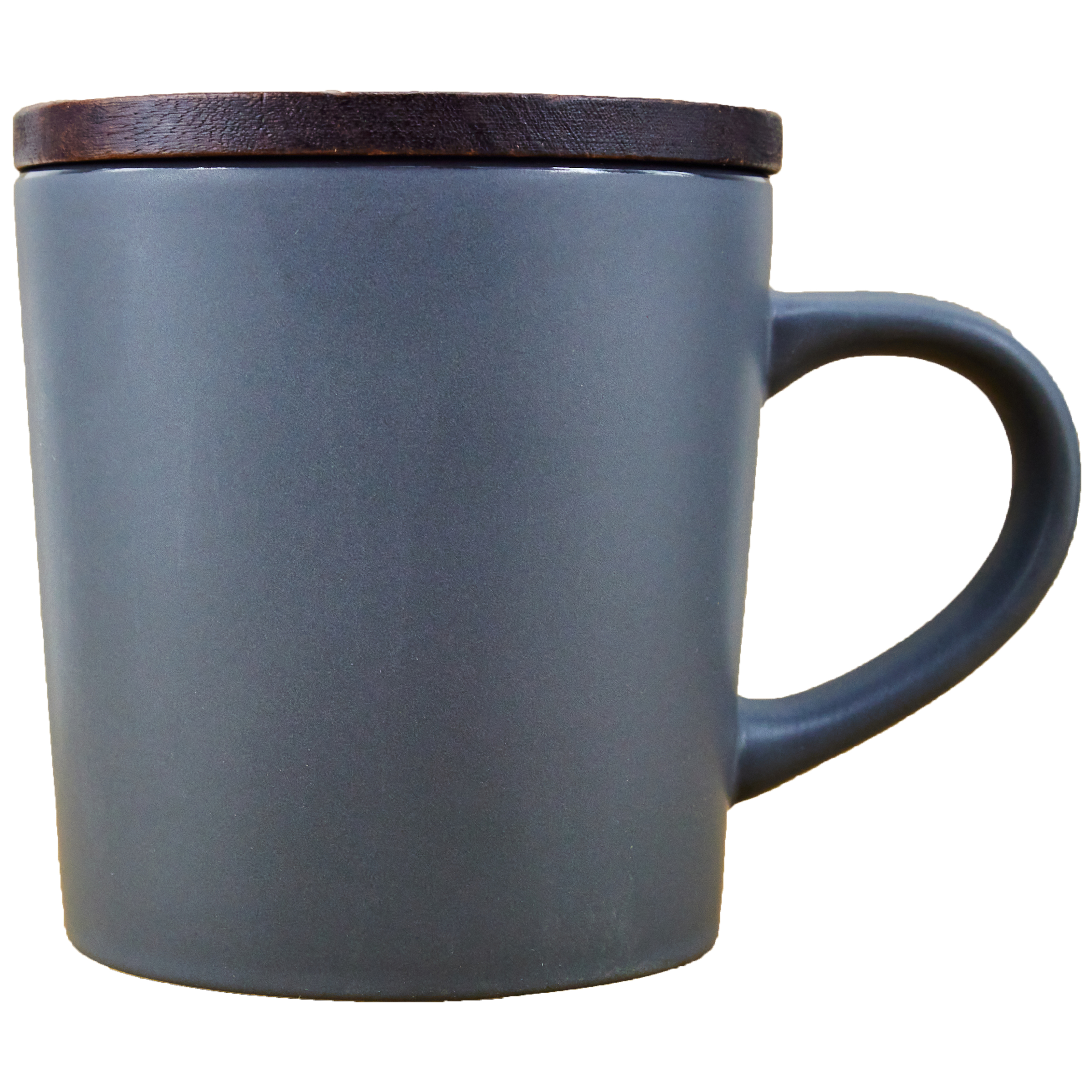 Oceanside 16oz Ceramic Stoneware Mug with Wood Lid (Grey)