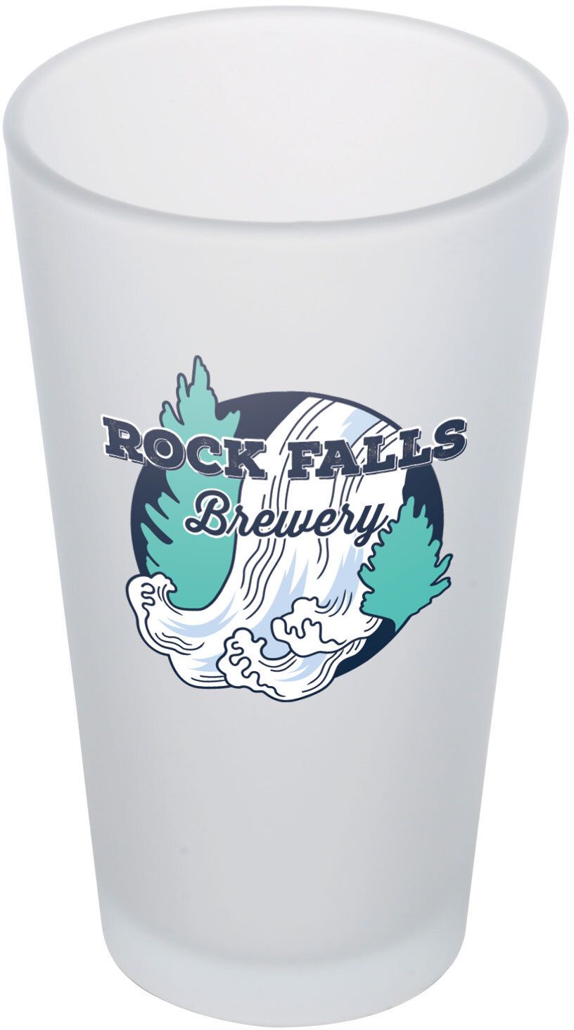 FULL COLOR FROSTED PINT GLASS 16 OZ 8