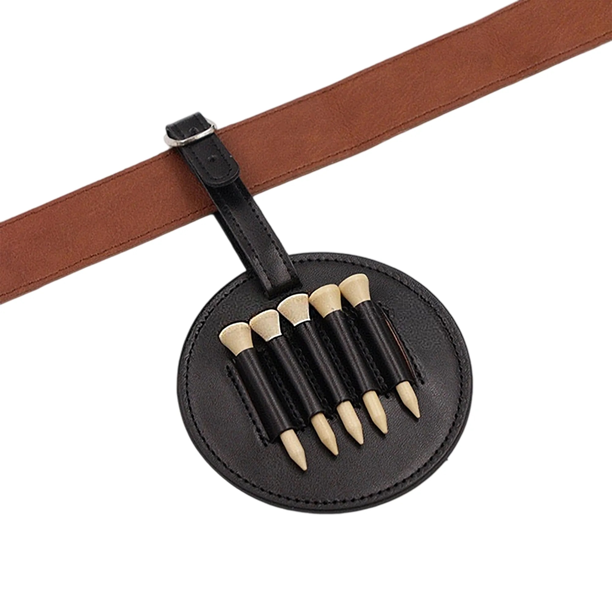 PU Leather Golf Tee Holder with Buckle 3