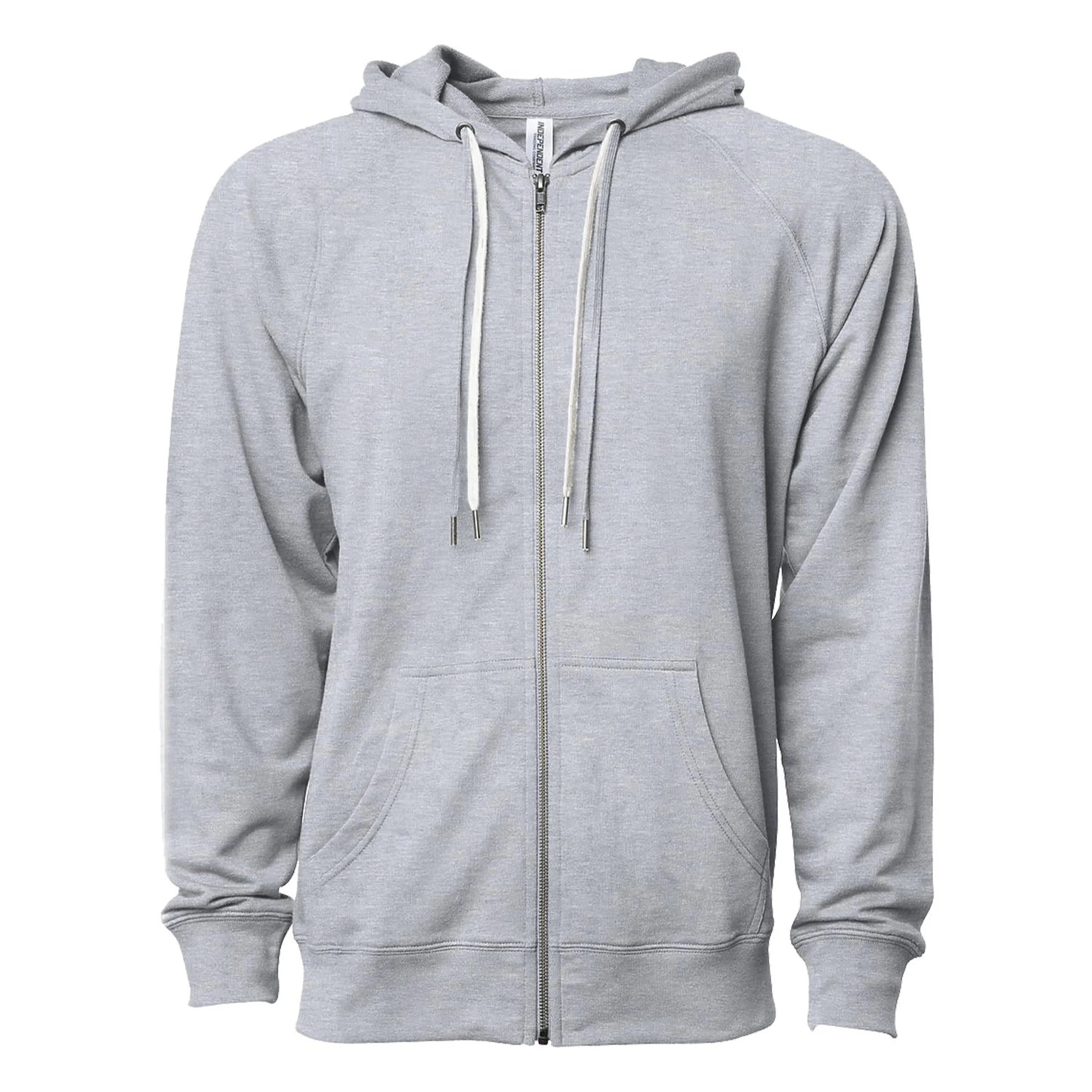 Unisex Lightweight Loopback Terry Zip Hood 11