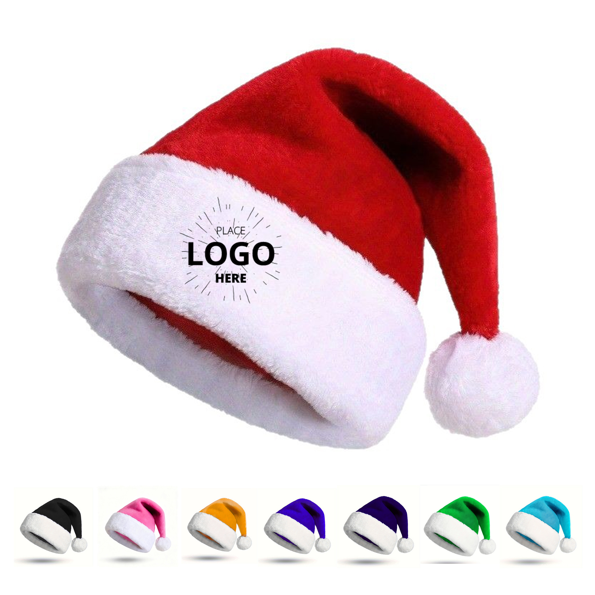 Christmas Santa Hat Short Plush Trim for Adult Kid 2