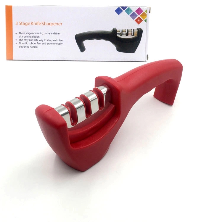 3-Stage Knife Sharpener W/ Cut Resistant Glove 6