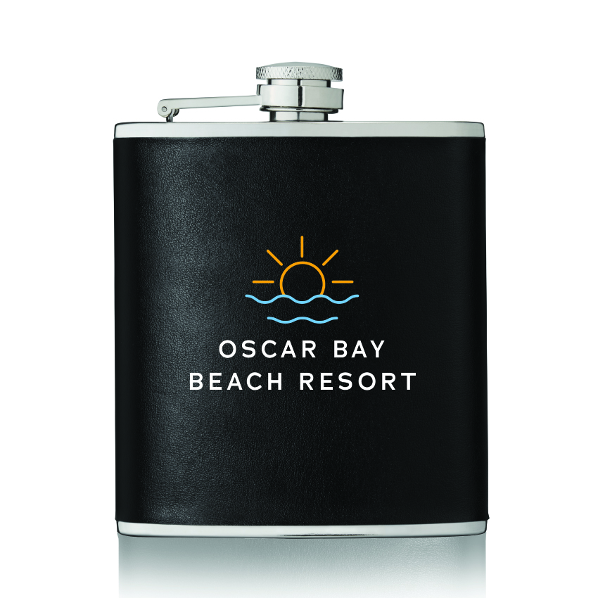 True® Monte Carlo™: 6 oz Faux Leather Flask