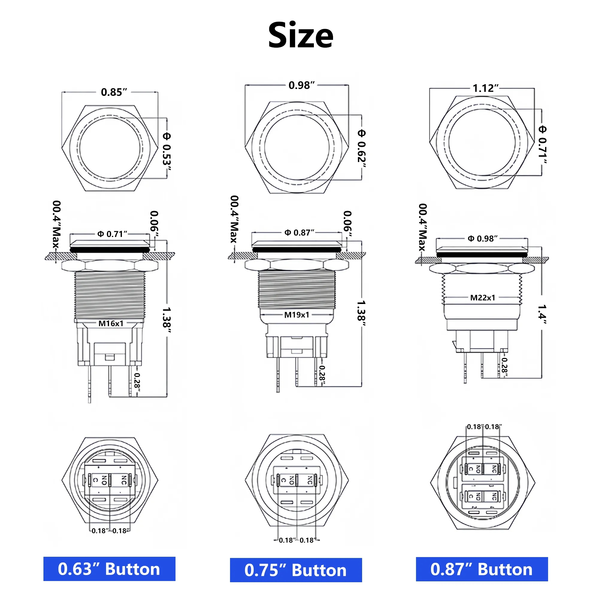 Illuminated Metal Push Button Switch 3
