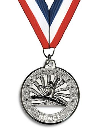 Medallion: 2" Circle Cut Out Dance Silver w 2